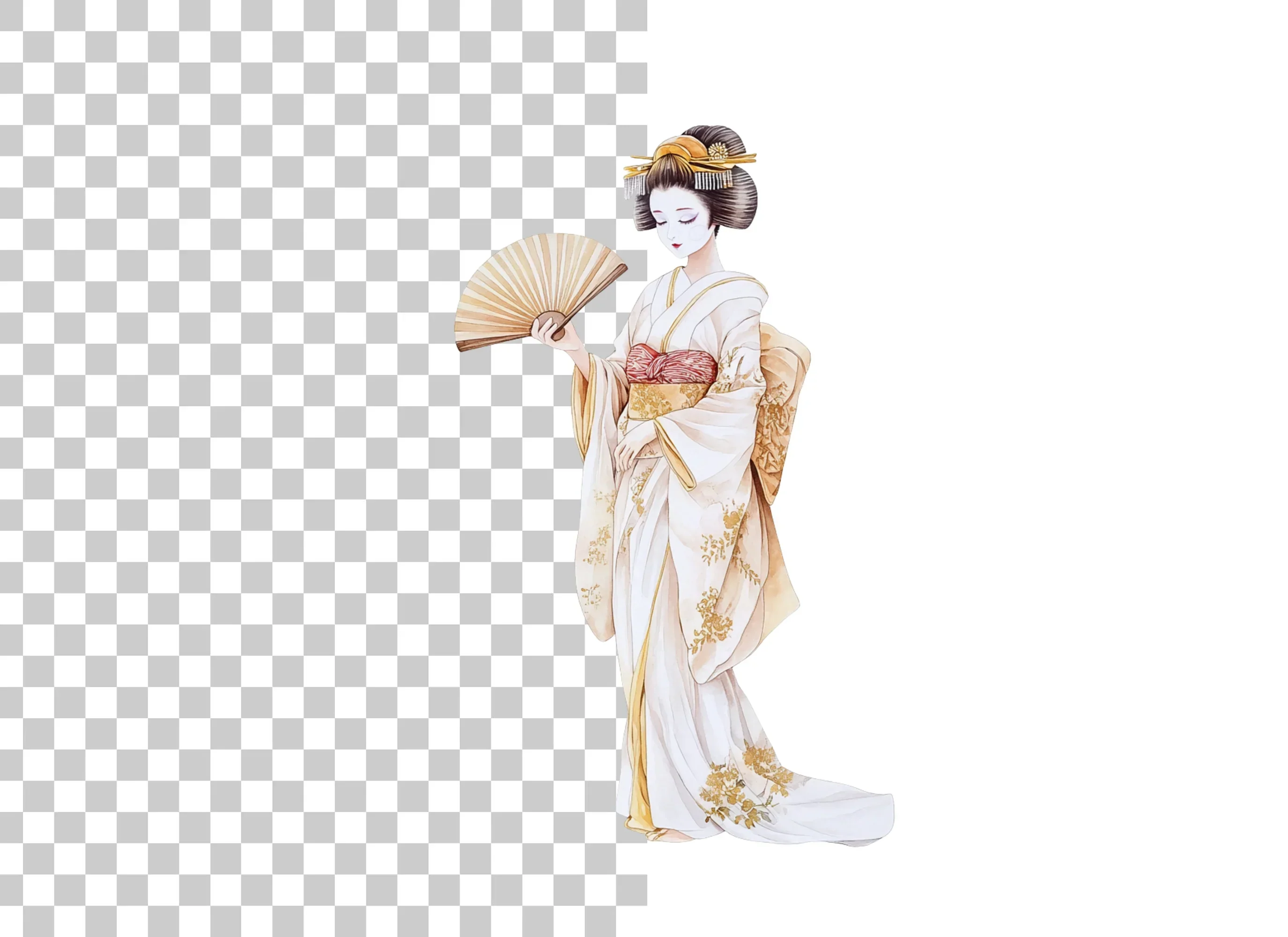 Elegant Japanese Geisha Clipart Bundle - Image 6