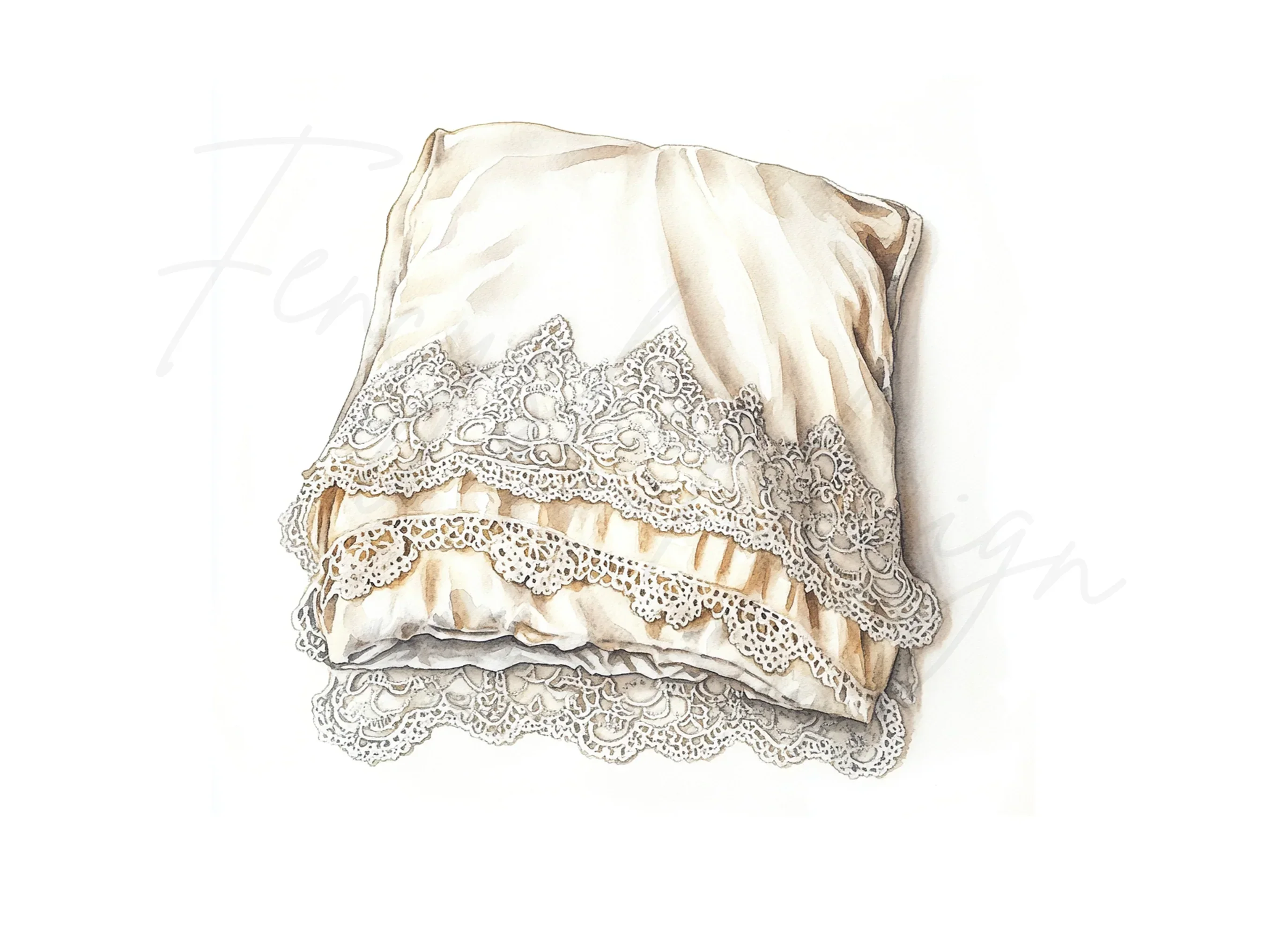 Elegant Lace Bedding and Curtains Clipart Bundle - Image 2