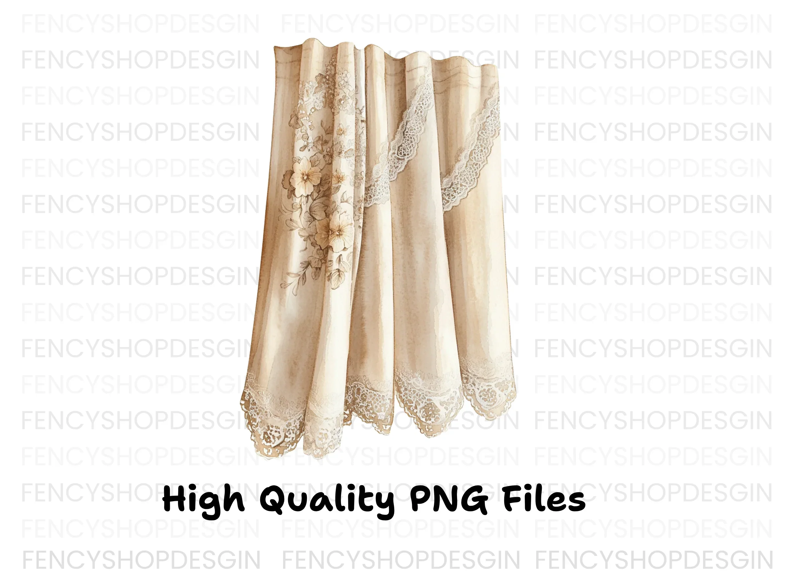 Elegant Lace Curtains Clipart Bundle - Image 2