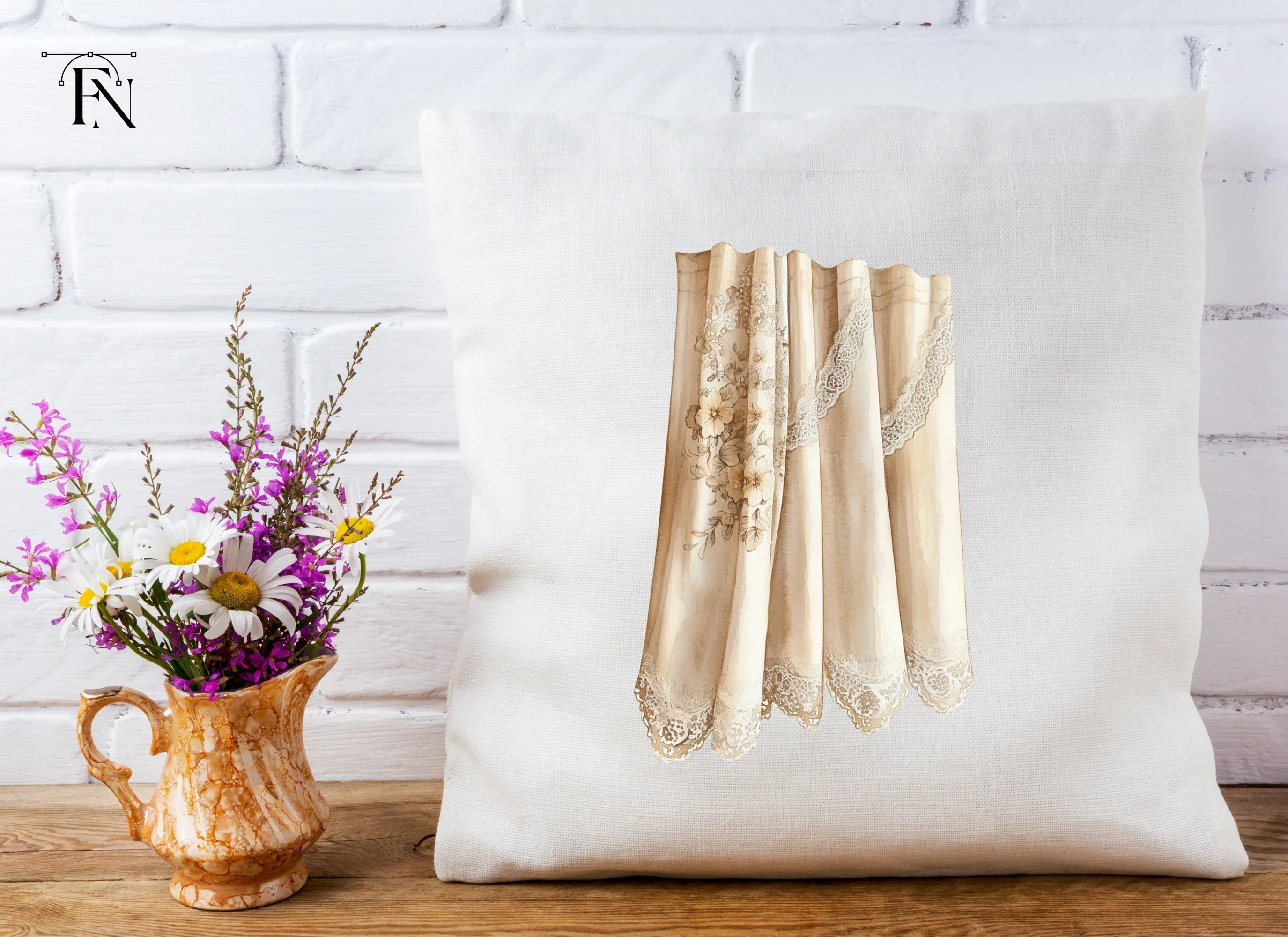Elegant Lace Curtains Clipart Bundle - Image 4