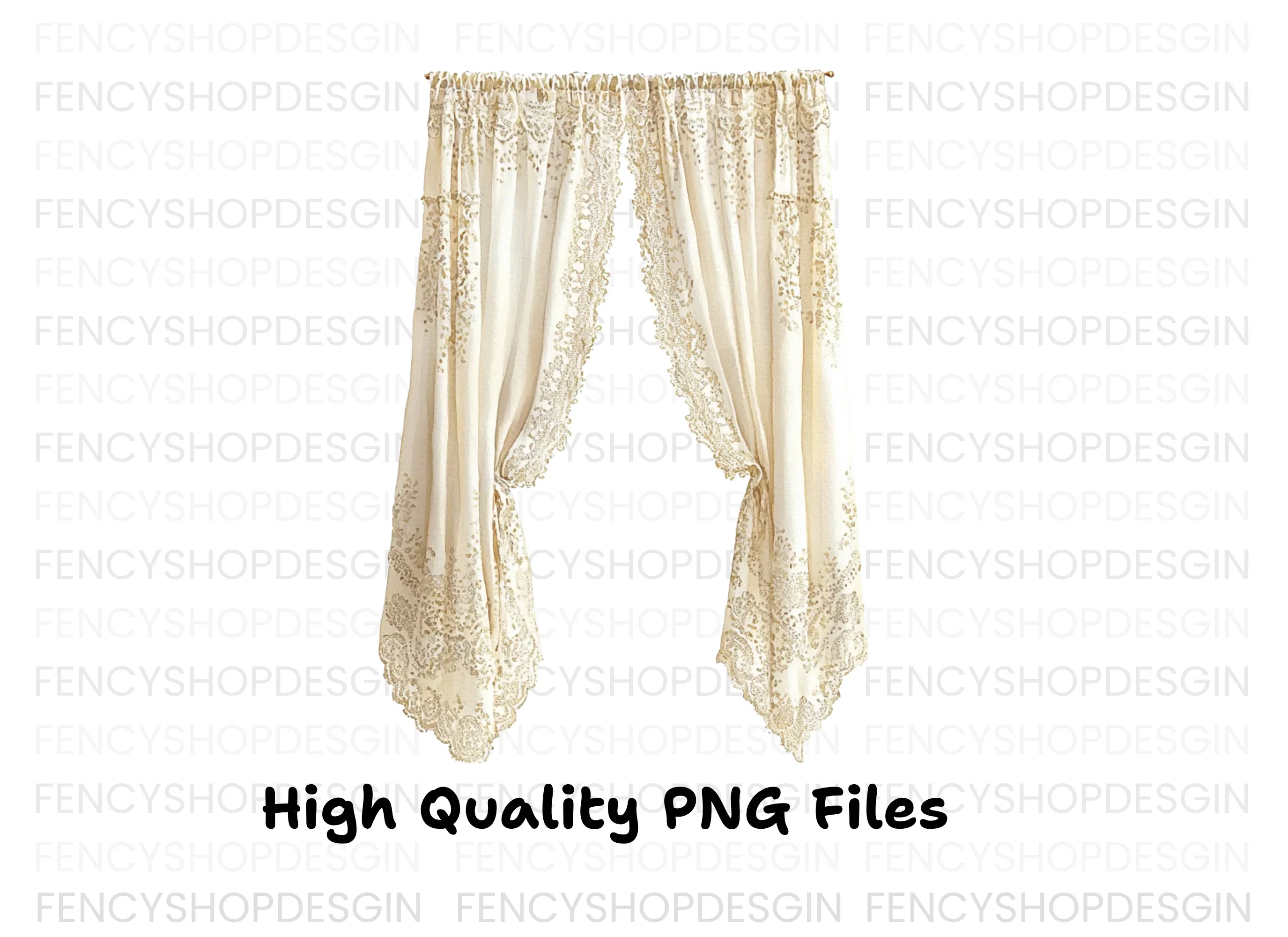 Elegant Lace Curtains Clipart Bundle - Image 2