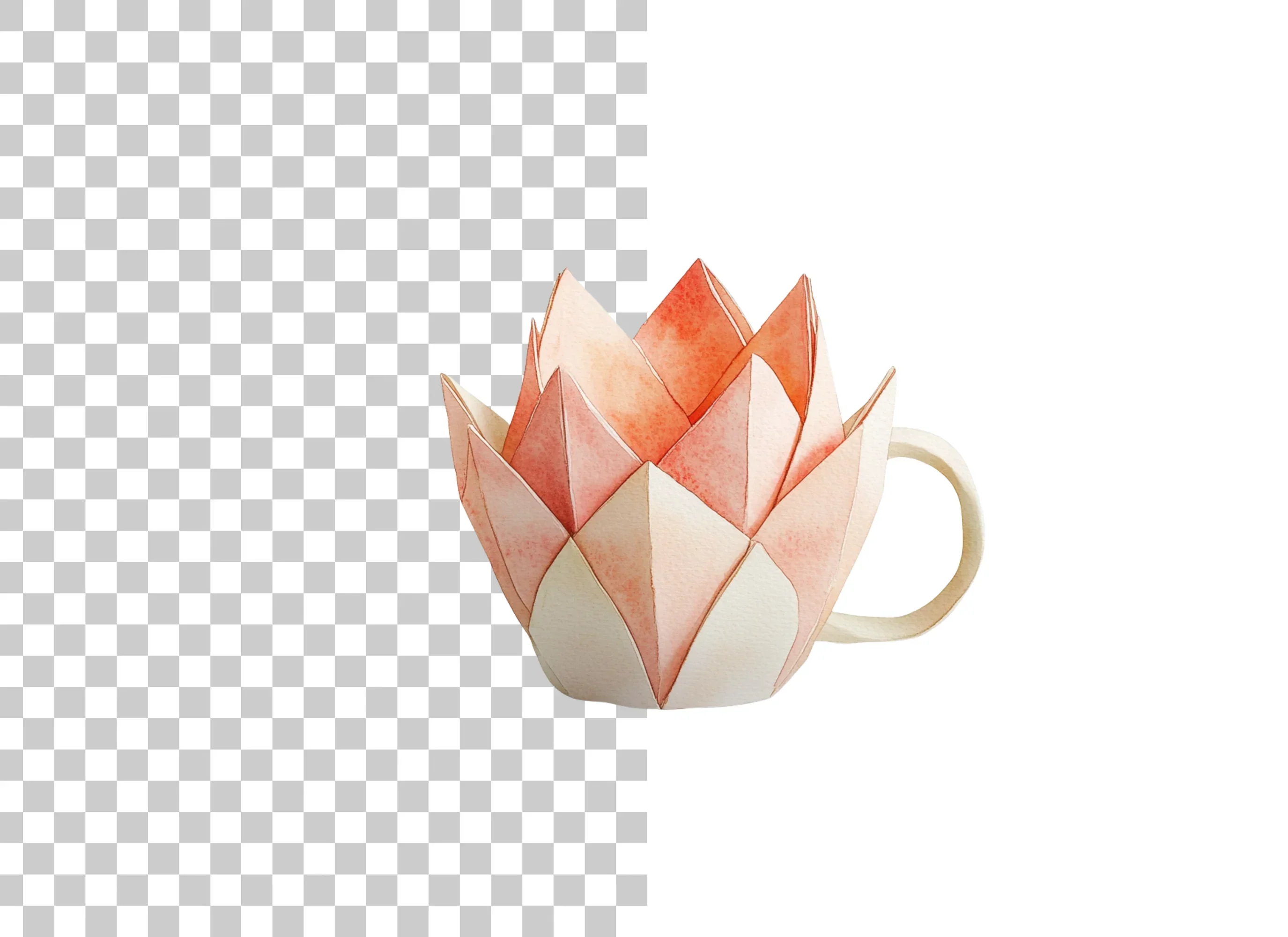 Elegant Lotus Teacup Clipart Bundle - Image 2