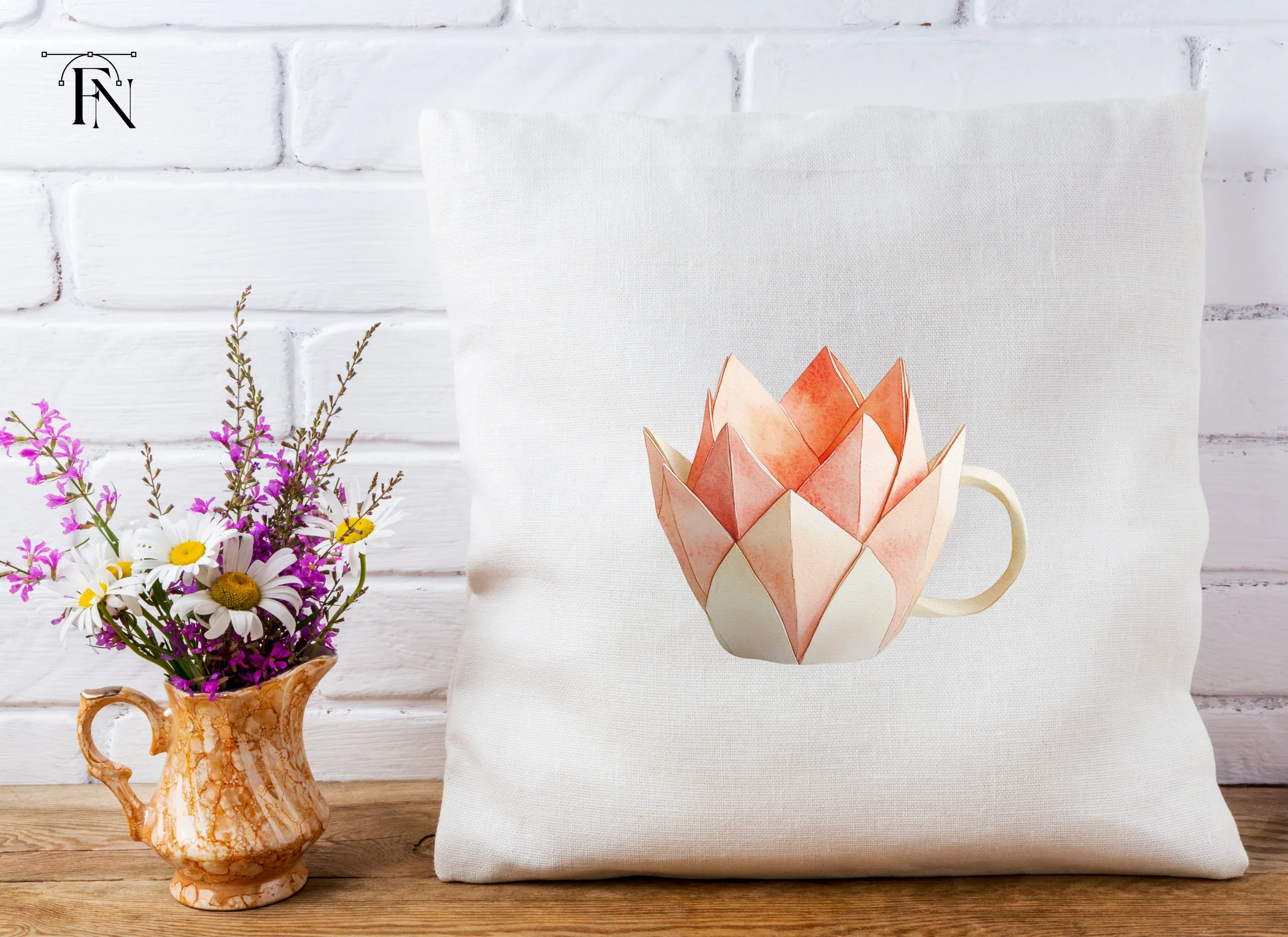 Elegant Lotus Teacup Clipart Bundle - Image 5
