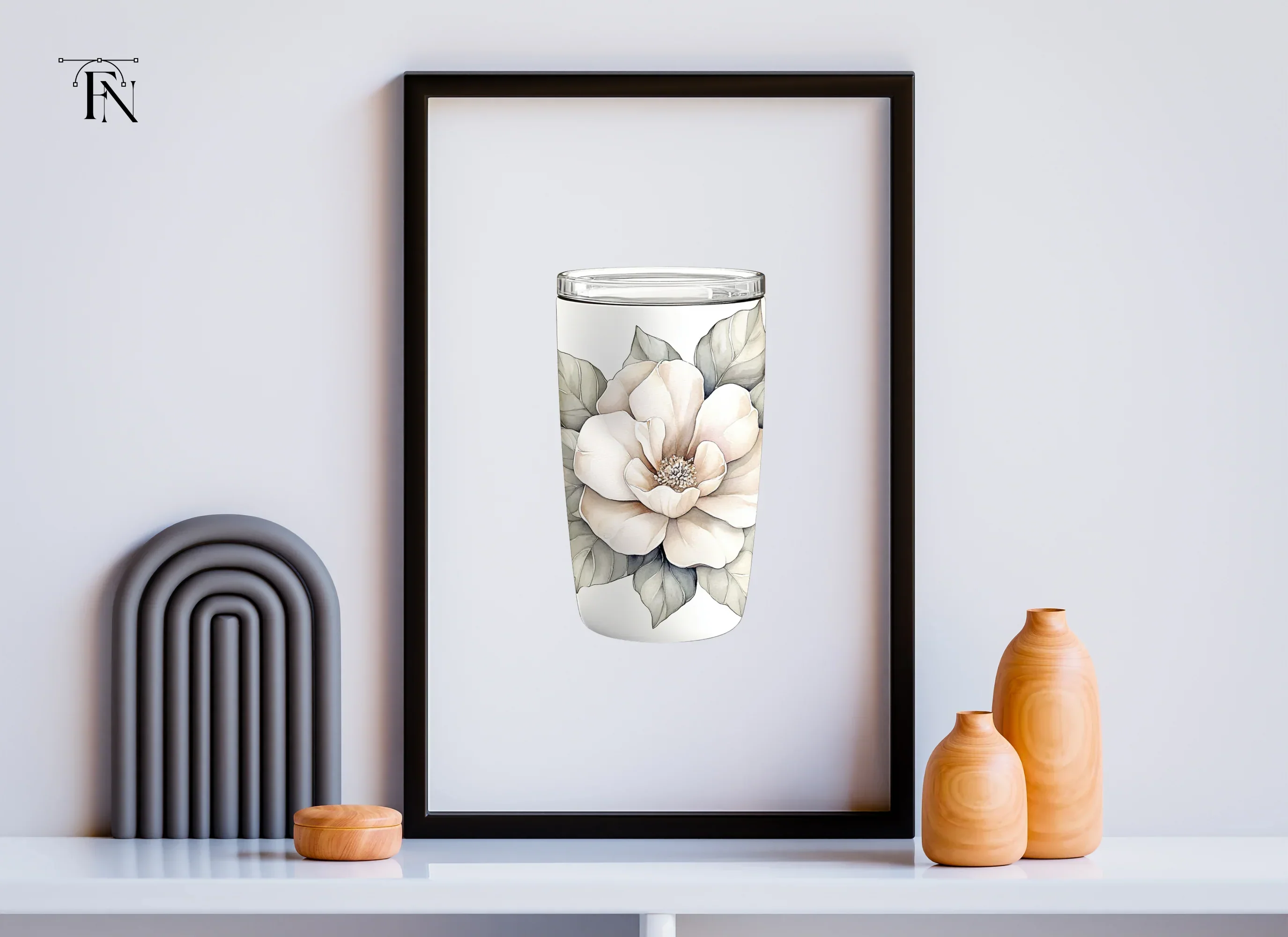 Elegant Magnolia Tumbler Clipart Bundle - Image 6