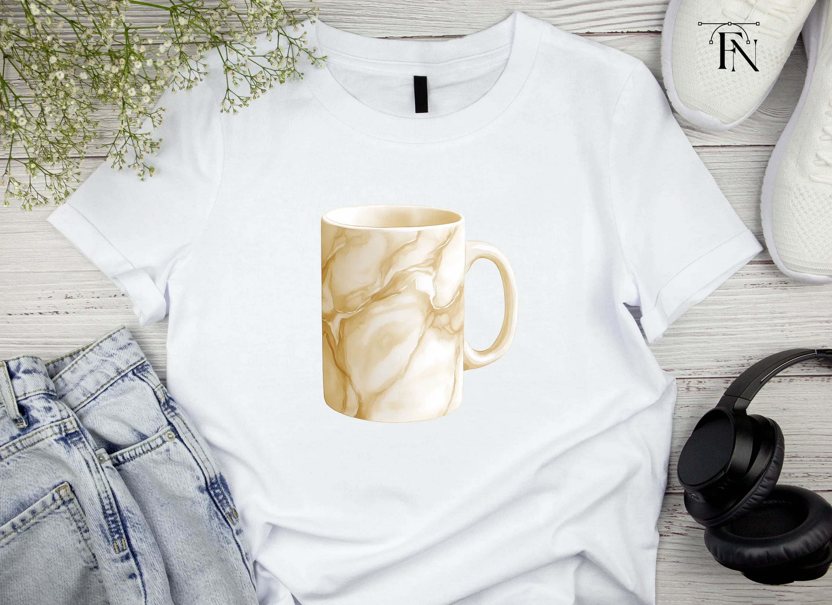 Elegant Marble Texture Coffee Clipart Bundle - Image 4
