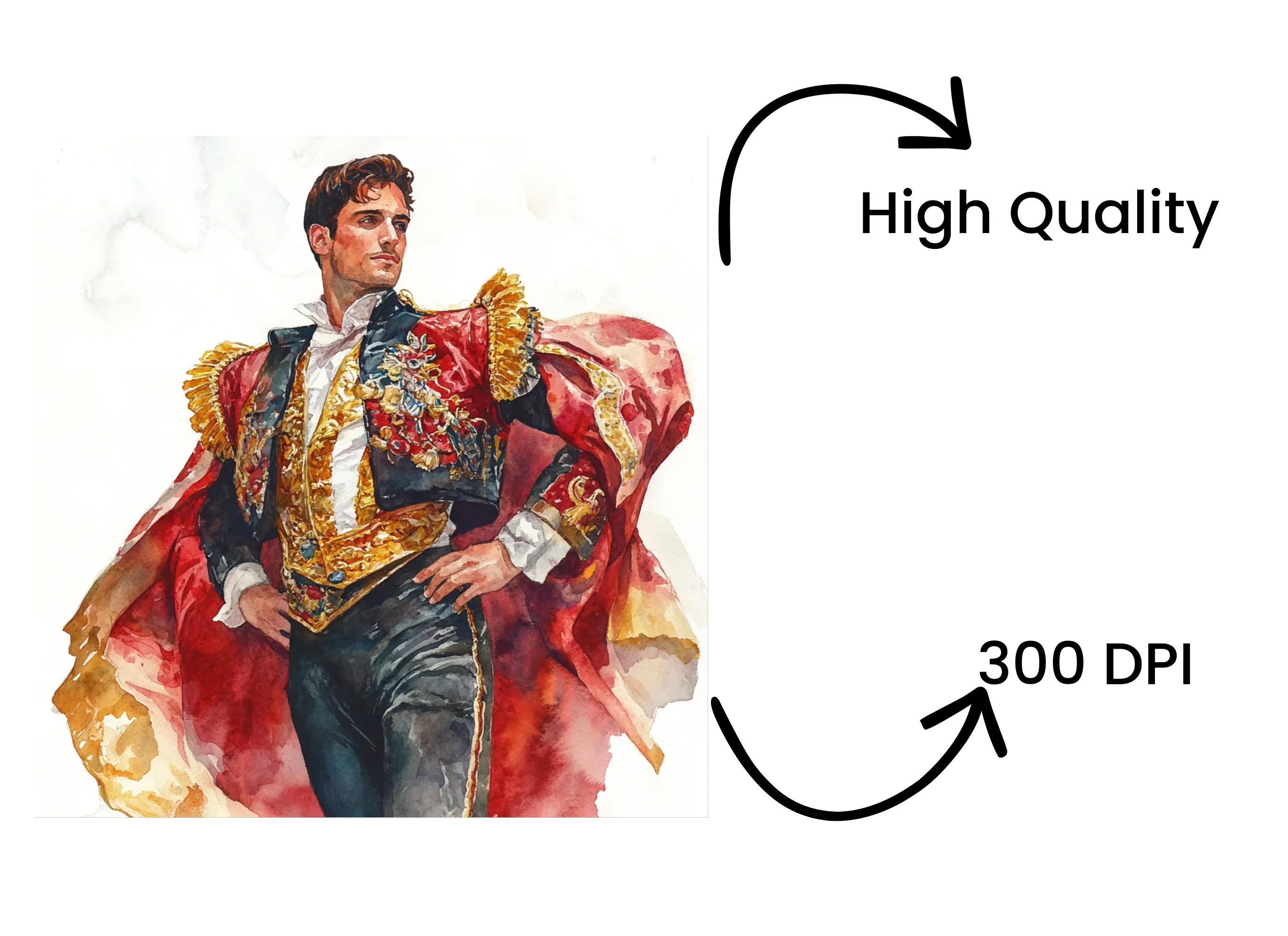 Elegant Matador in Red Cape Clipart Bundle - Image 4