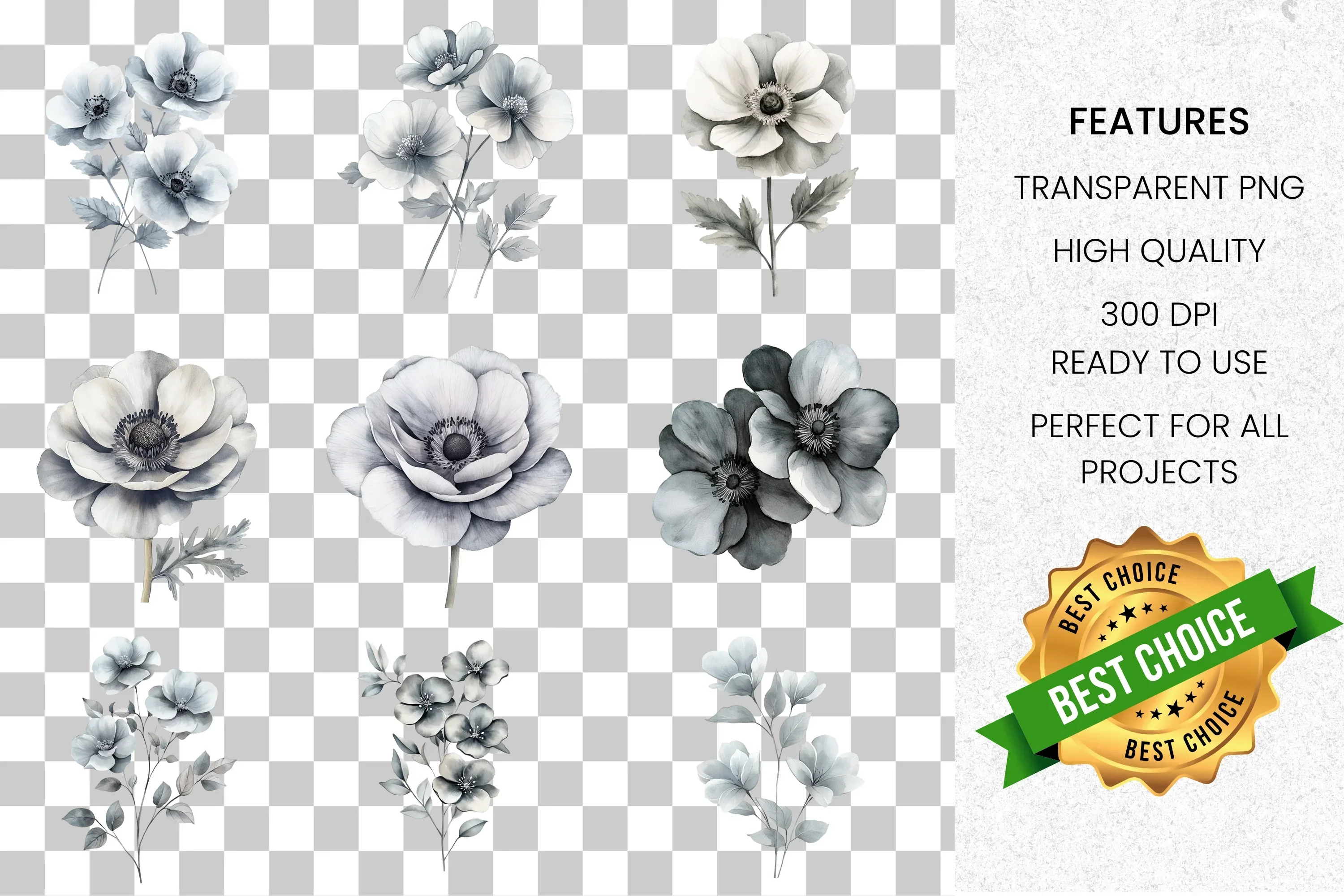 Elegant Muted Floral Clipart Bundle - Image 8