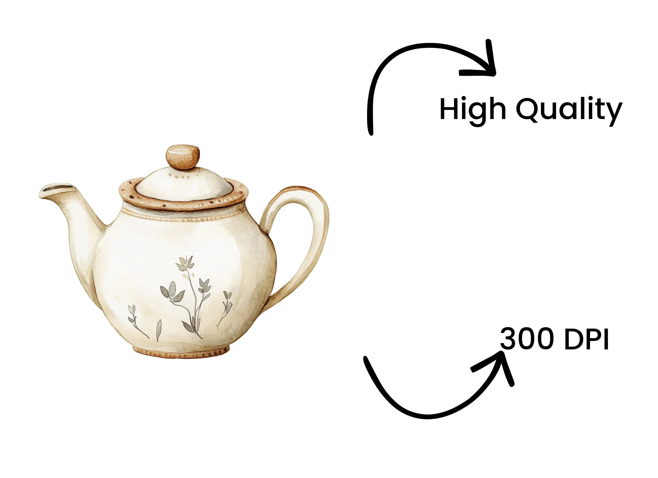 Elegant Neutral Teapots Clipart Bundle - Image 4