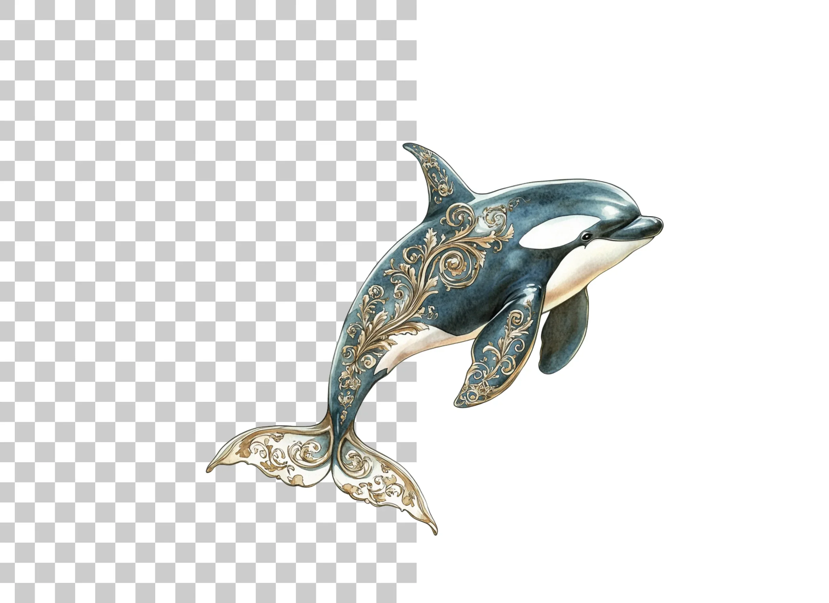 Elegant Orca Whale Clipart Bundle - Image 6