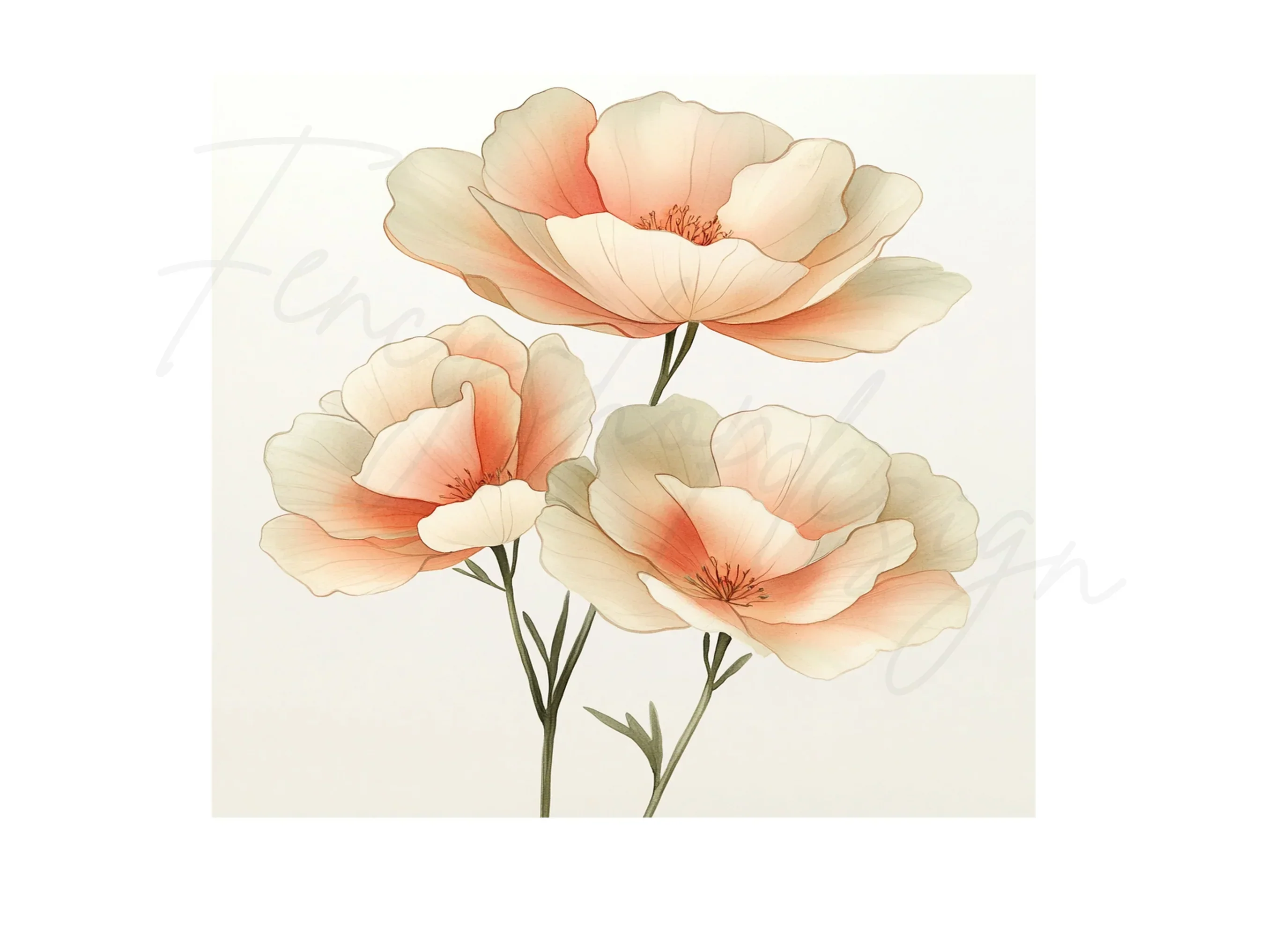 Elegant Peach Peony Clipart Bundle - Image 3