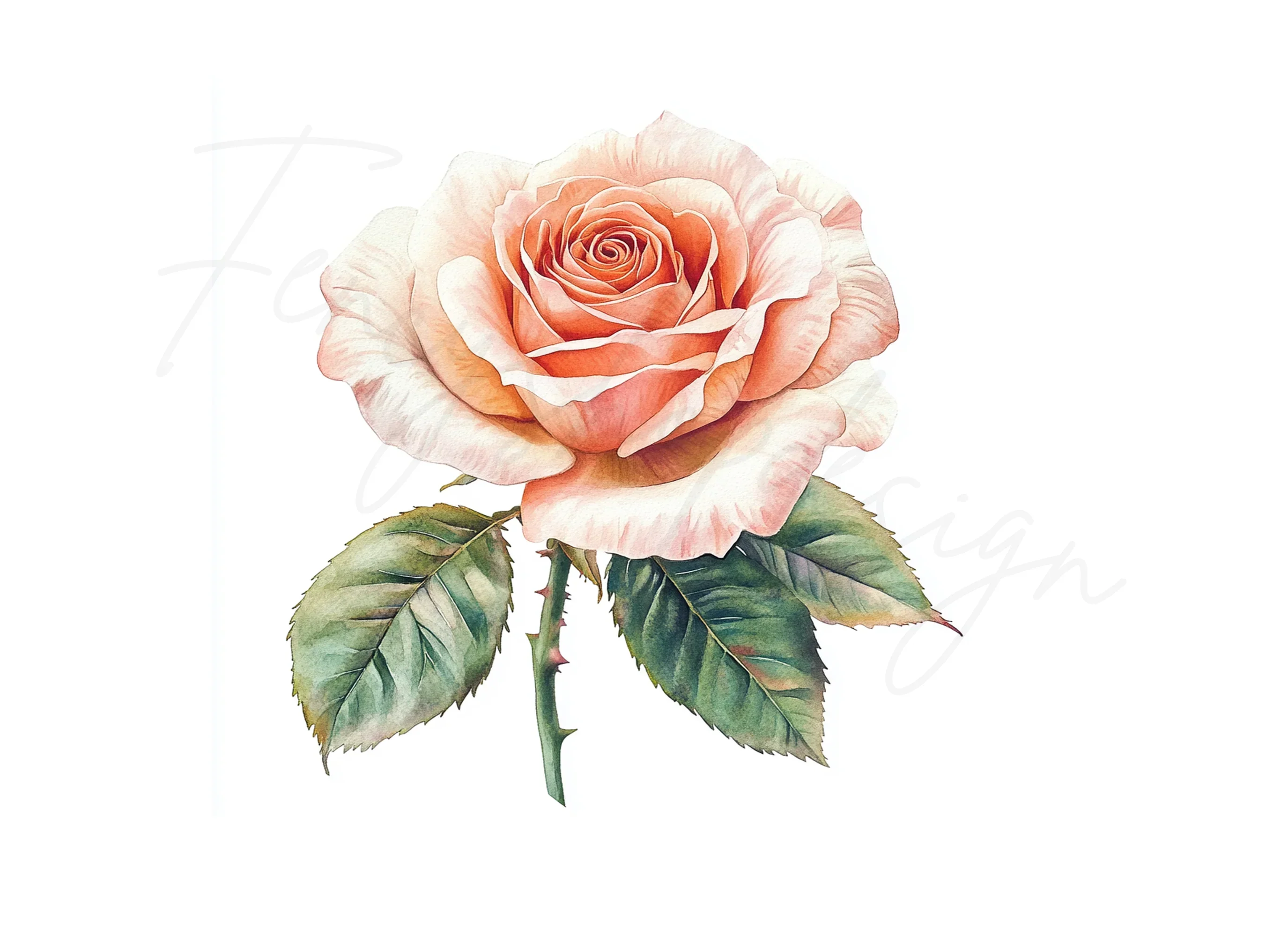 Elegant Peach Rose Clipart Bundle - Image 2
