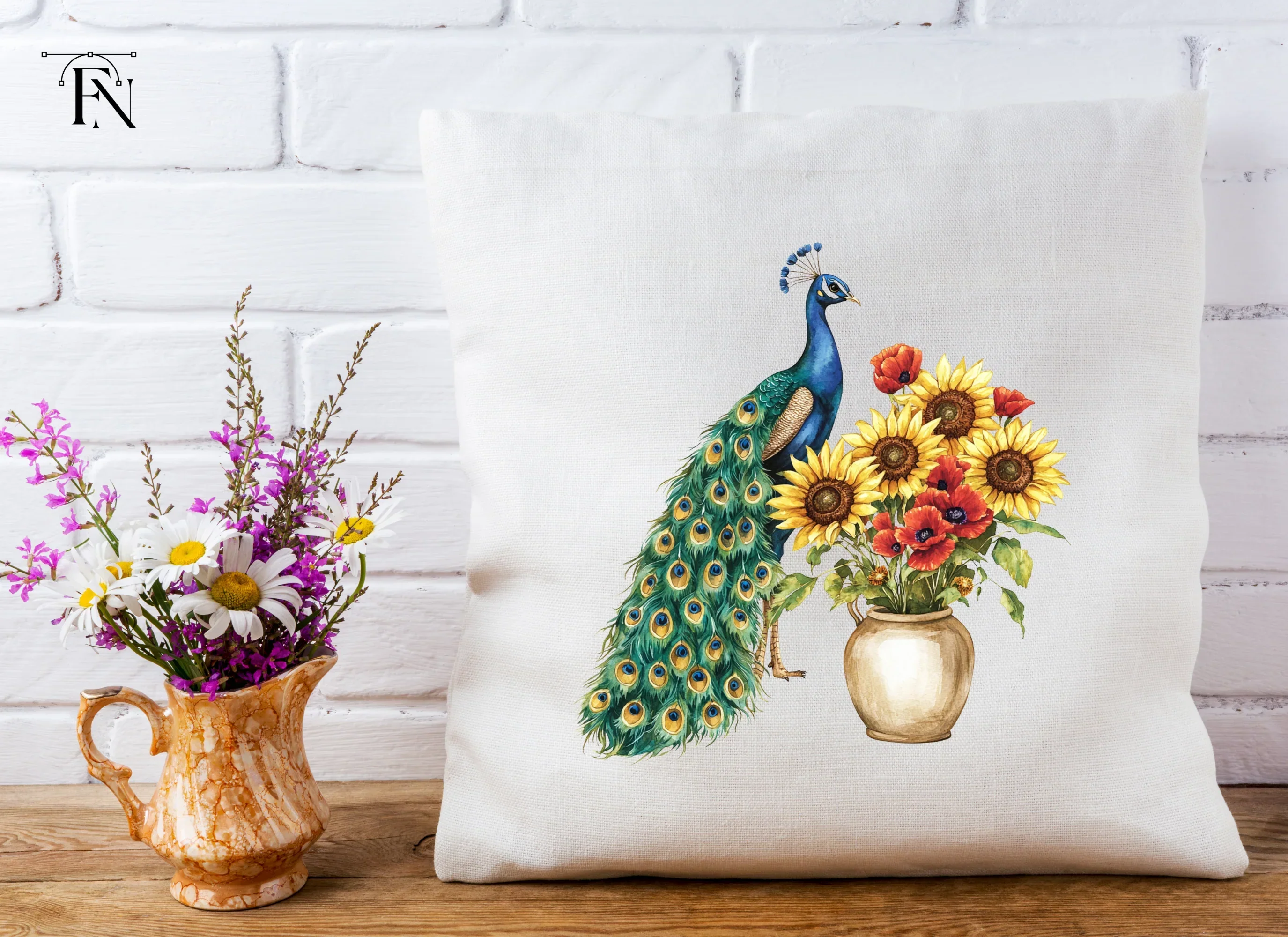Elegant Peacock and Sunflower Clipart Bundle - Image 5