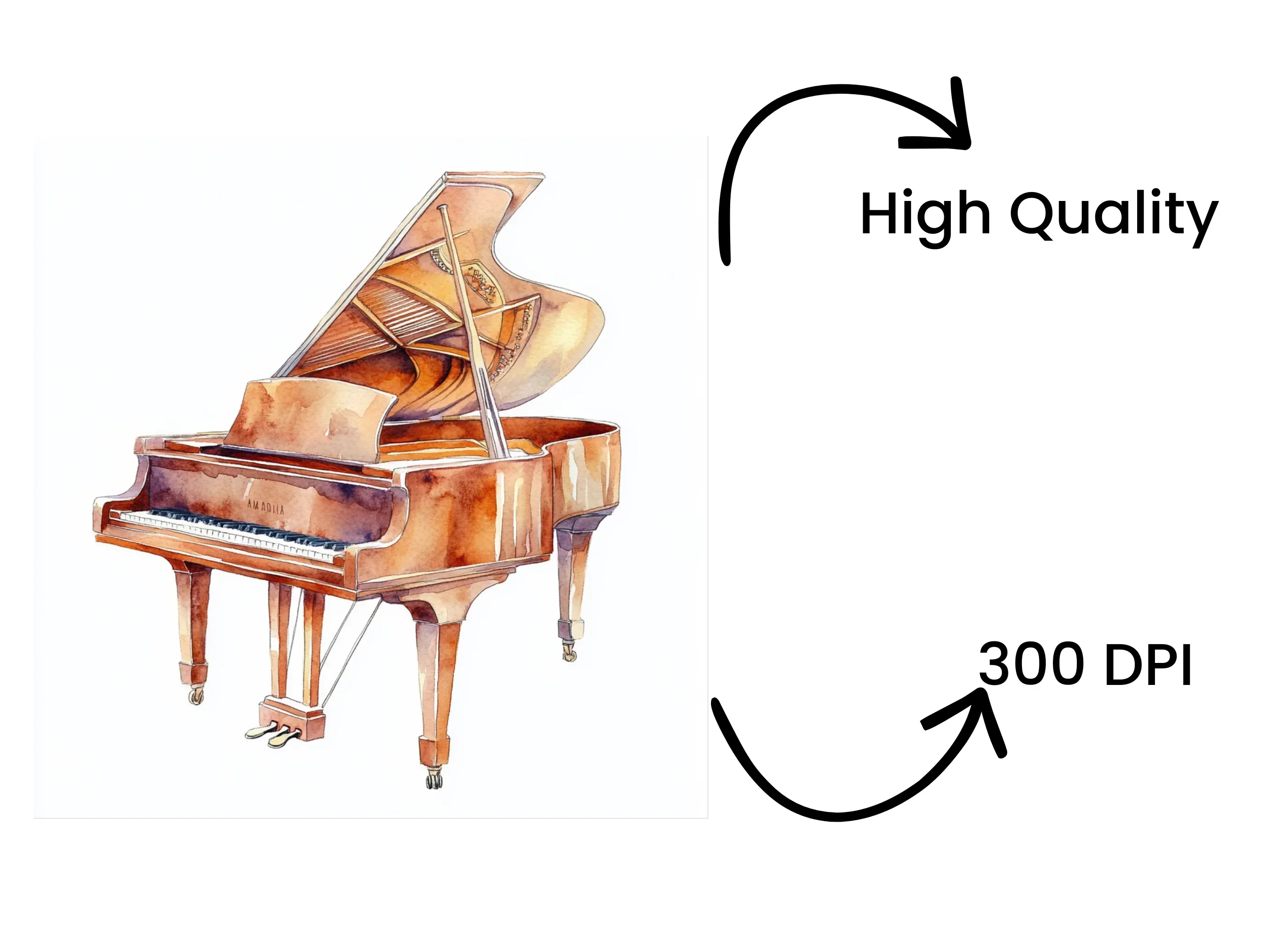 Elegant Piano Illustrations Clipart Bundle - Image 4