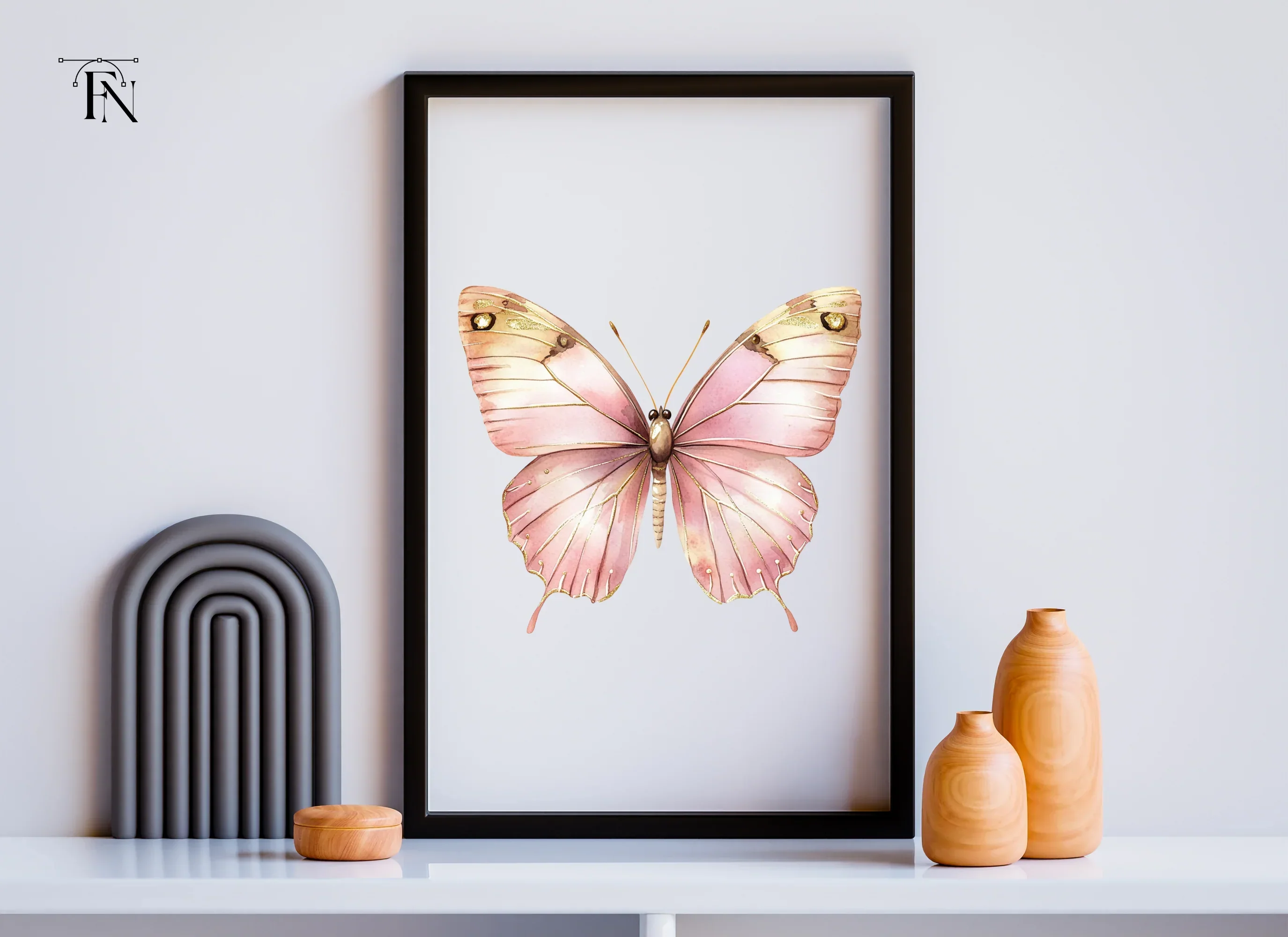 Elegant Pink and Gold Butterfly Clipart Bundle - Image 3