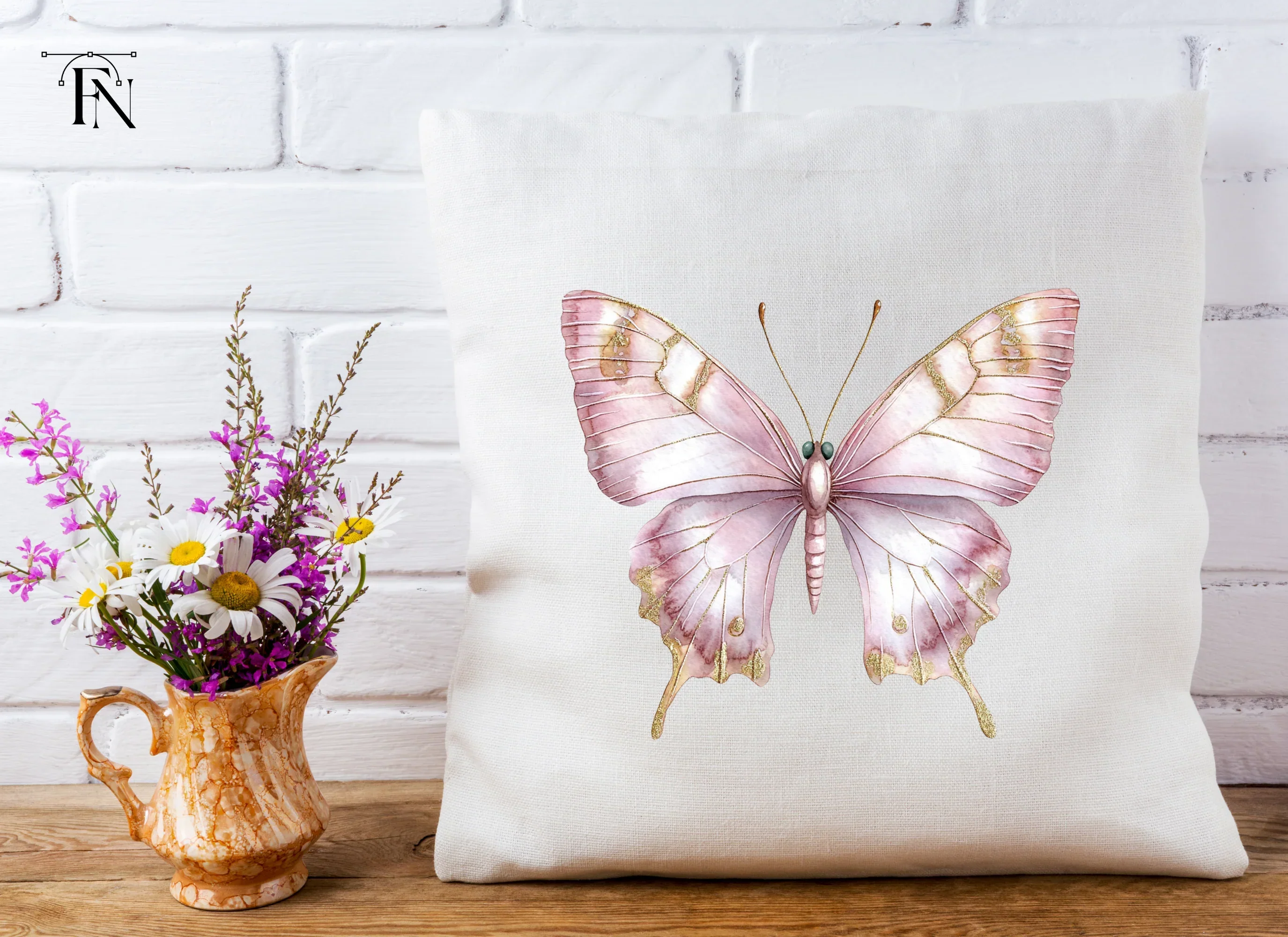 Elegant Pink and Gold Butterfly Clipart Bundle - Image 4