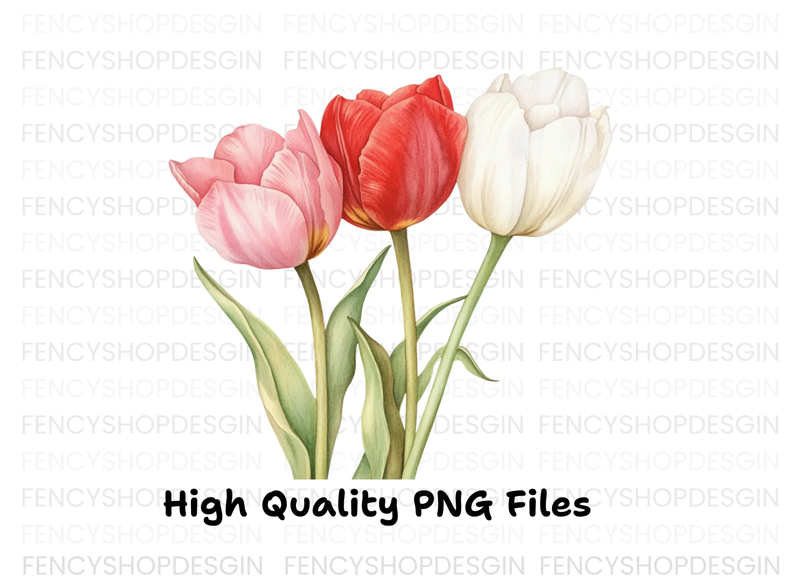 Elegant Pink and Red Tulip Clipart Bundle - Image 2