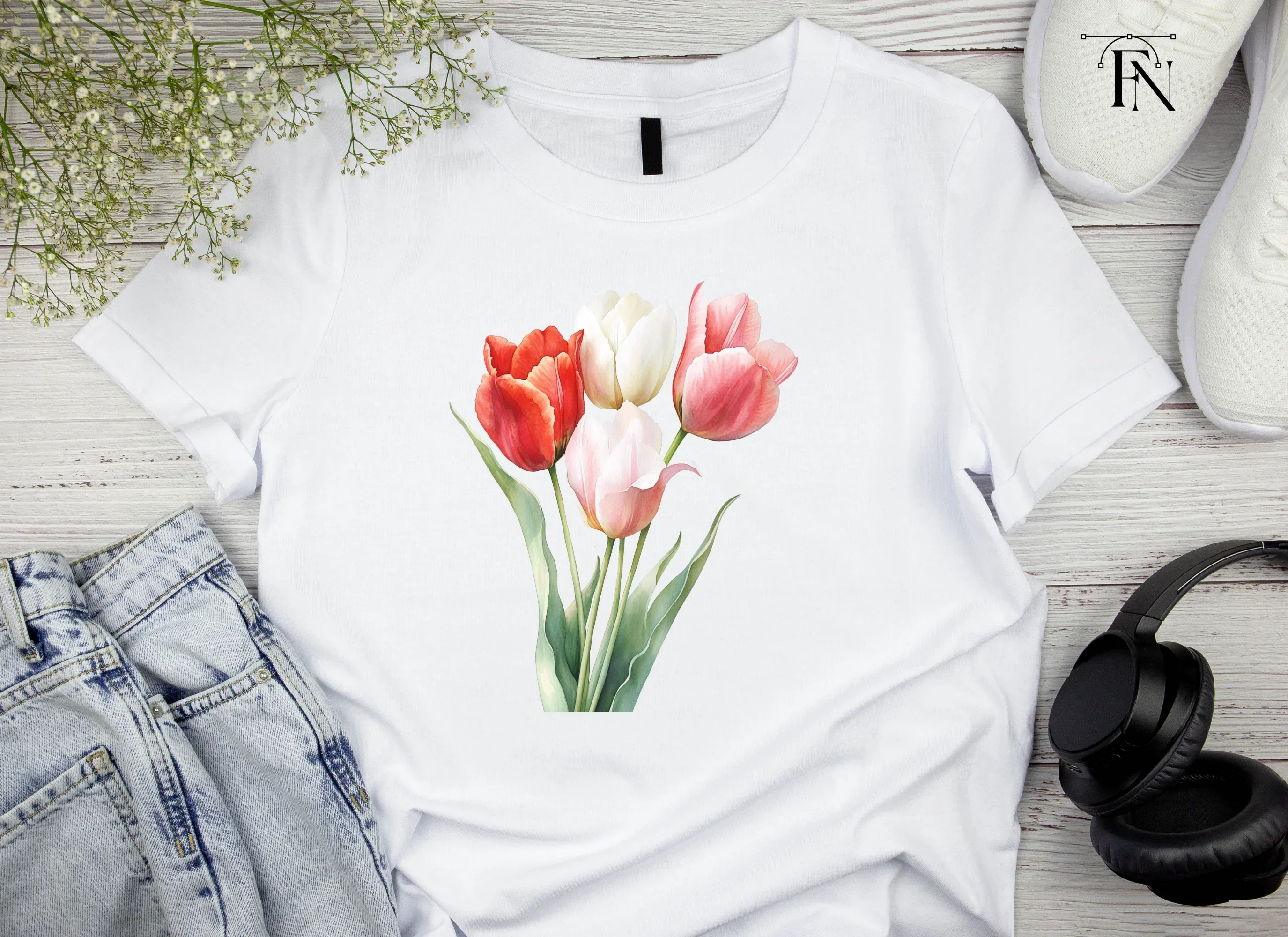 Elegant Pink and Red Tulip Clipart Bundle - Image 5