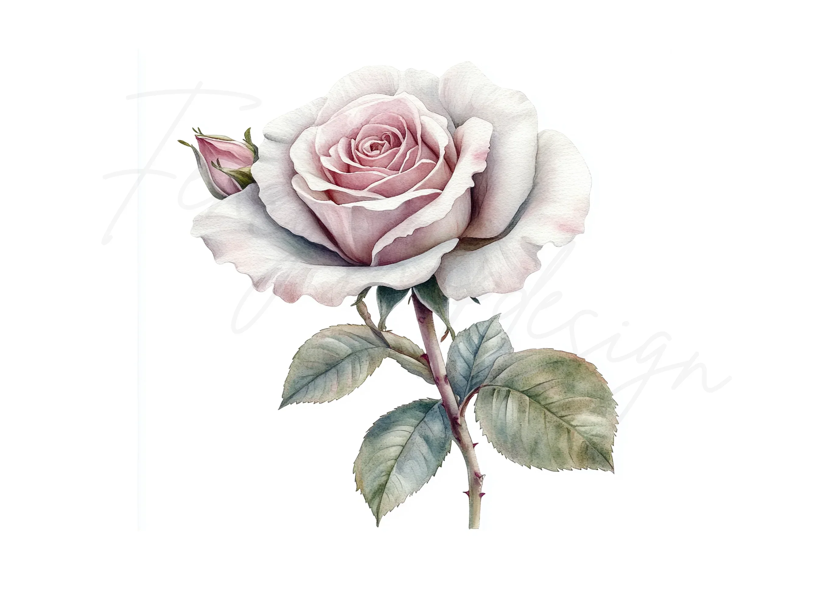 Elegant Pink and White Rose Clipart Bundle - Image 2