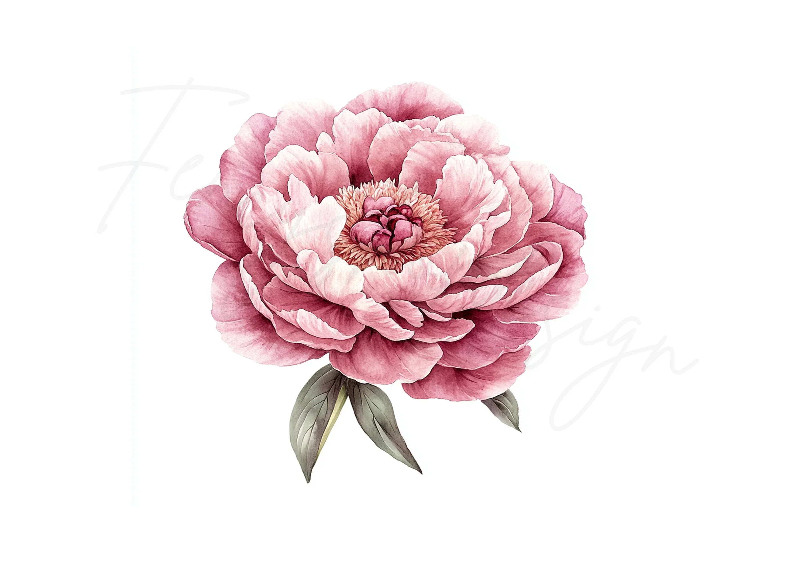 Elegant Pink Peony Blossom Clipart Bundle - Image 2