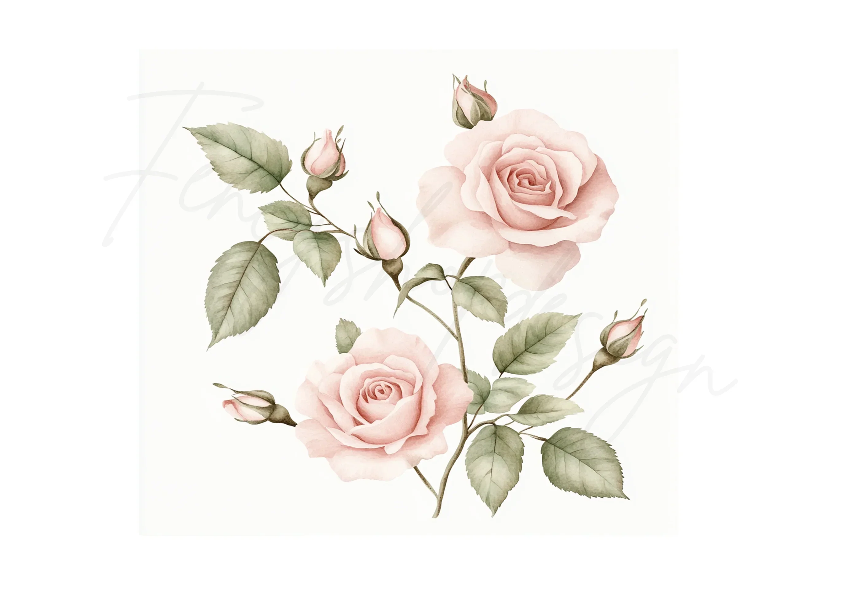 Elegant Pink Roses Clipart Bundle - Image 2