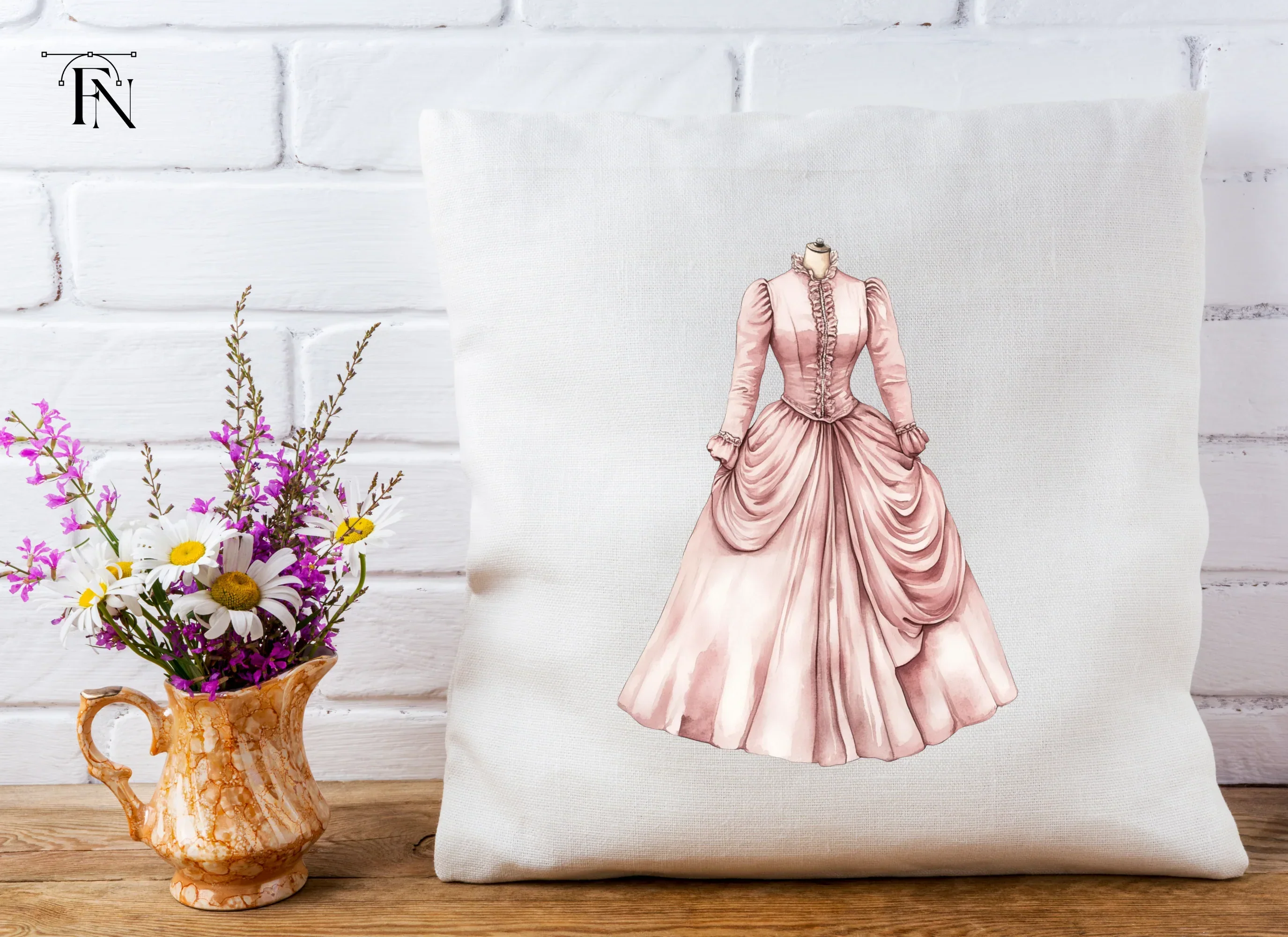 Elegant Pink Victorian Gown Clipart Bundle - Image 5