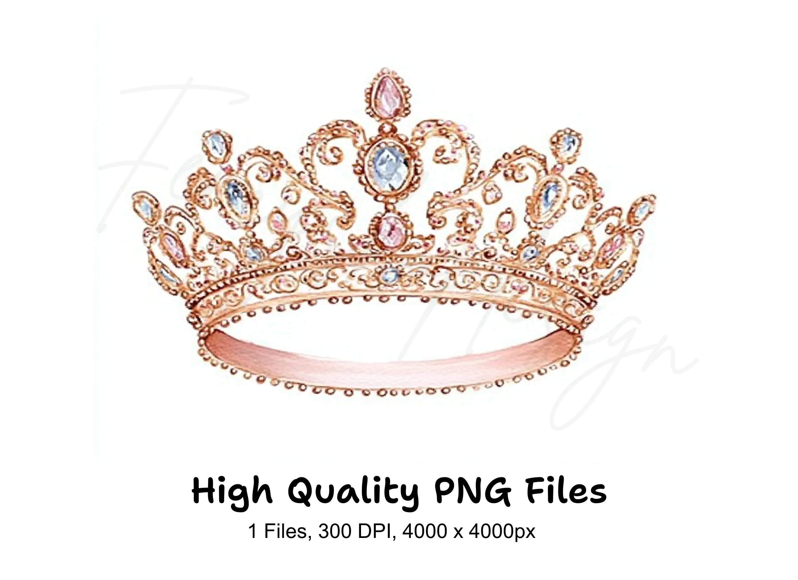 Elegant Princess Crown Clipart Bundle