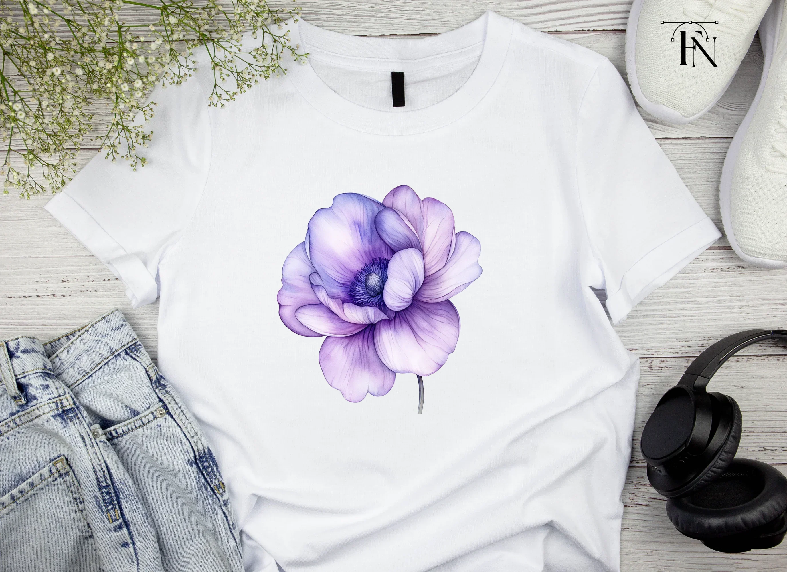 Elegant Purple Anemone Flower Clipart Bundle - Image 4