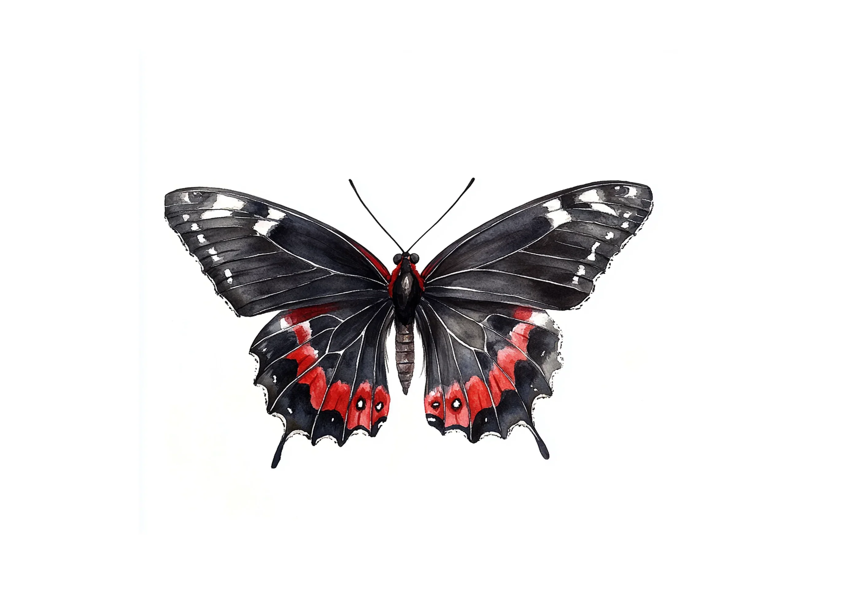 Elegant Red and Black Butterfly Clipart Bundle - Image 3