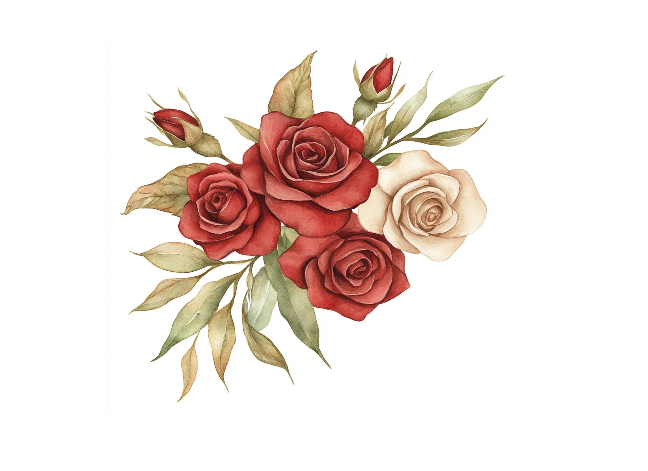 Elegant Red and White Rose Clipart Bundle - Image 2