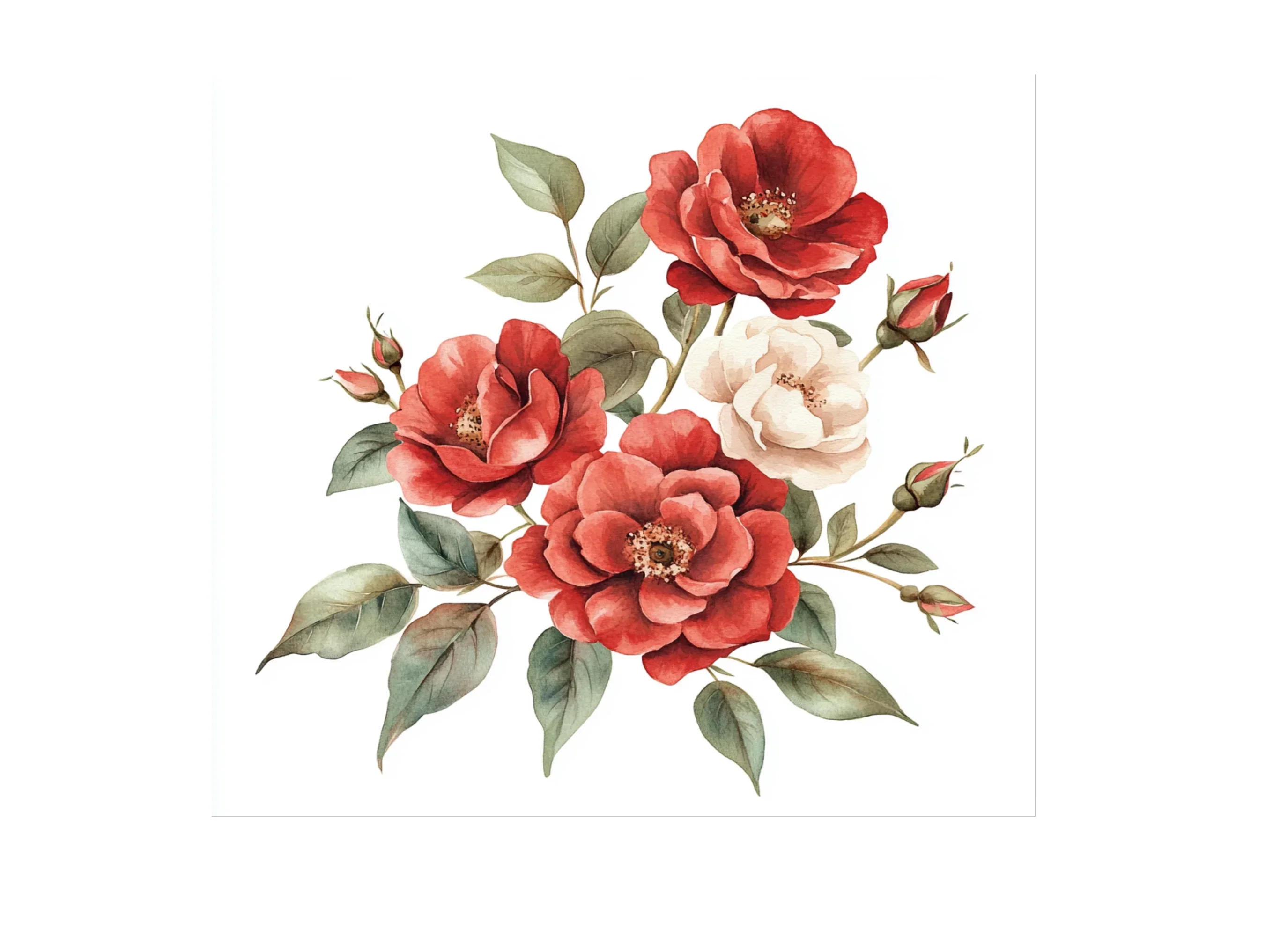 Elegant Red and White Rose Clipart Bundle - Image 3