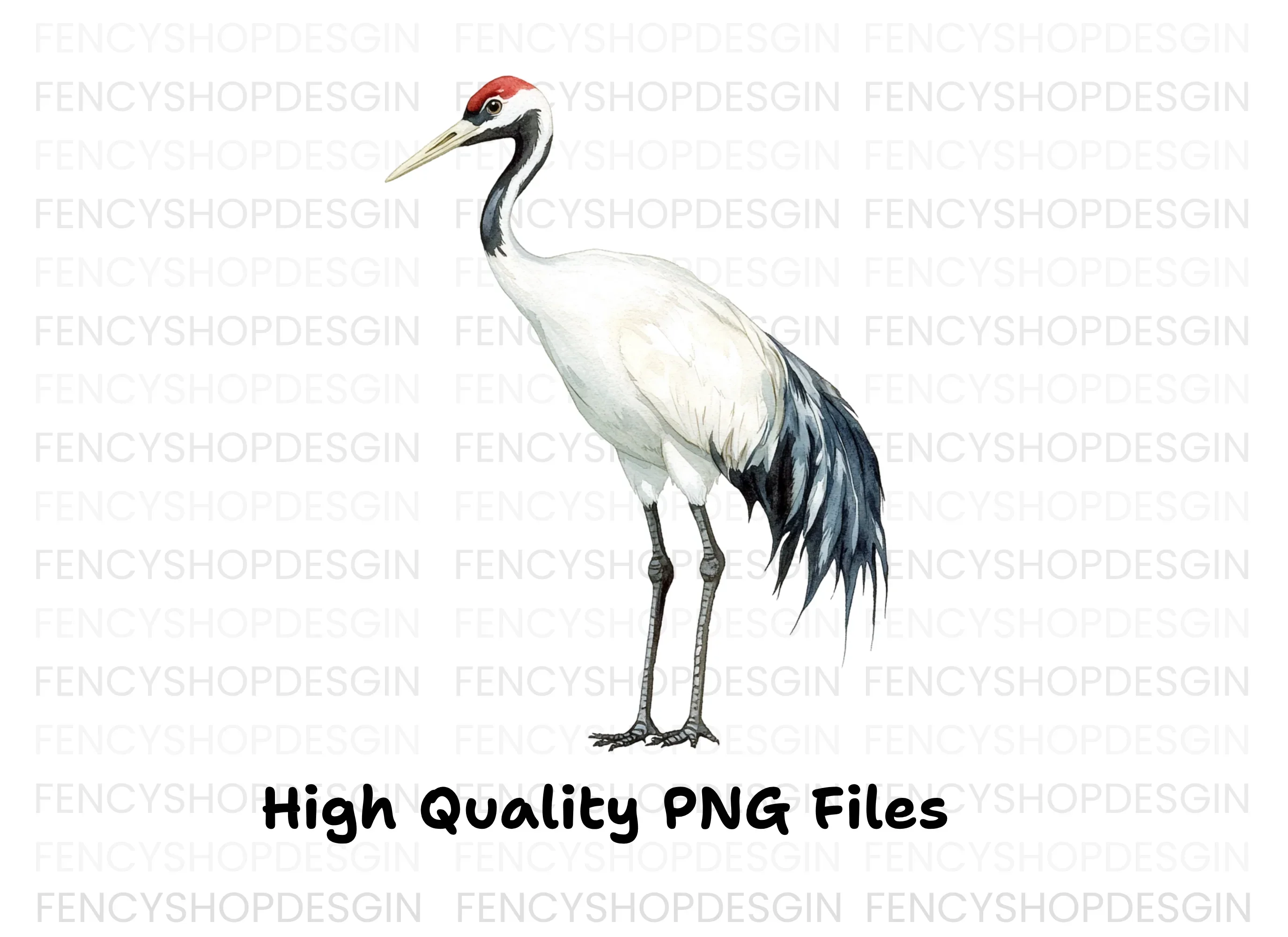 Elegant Red Crowned Crane Clipart Bundle - Image 3