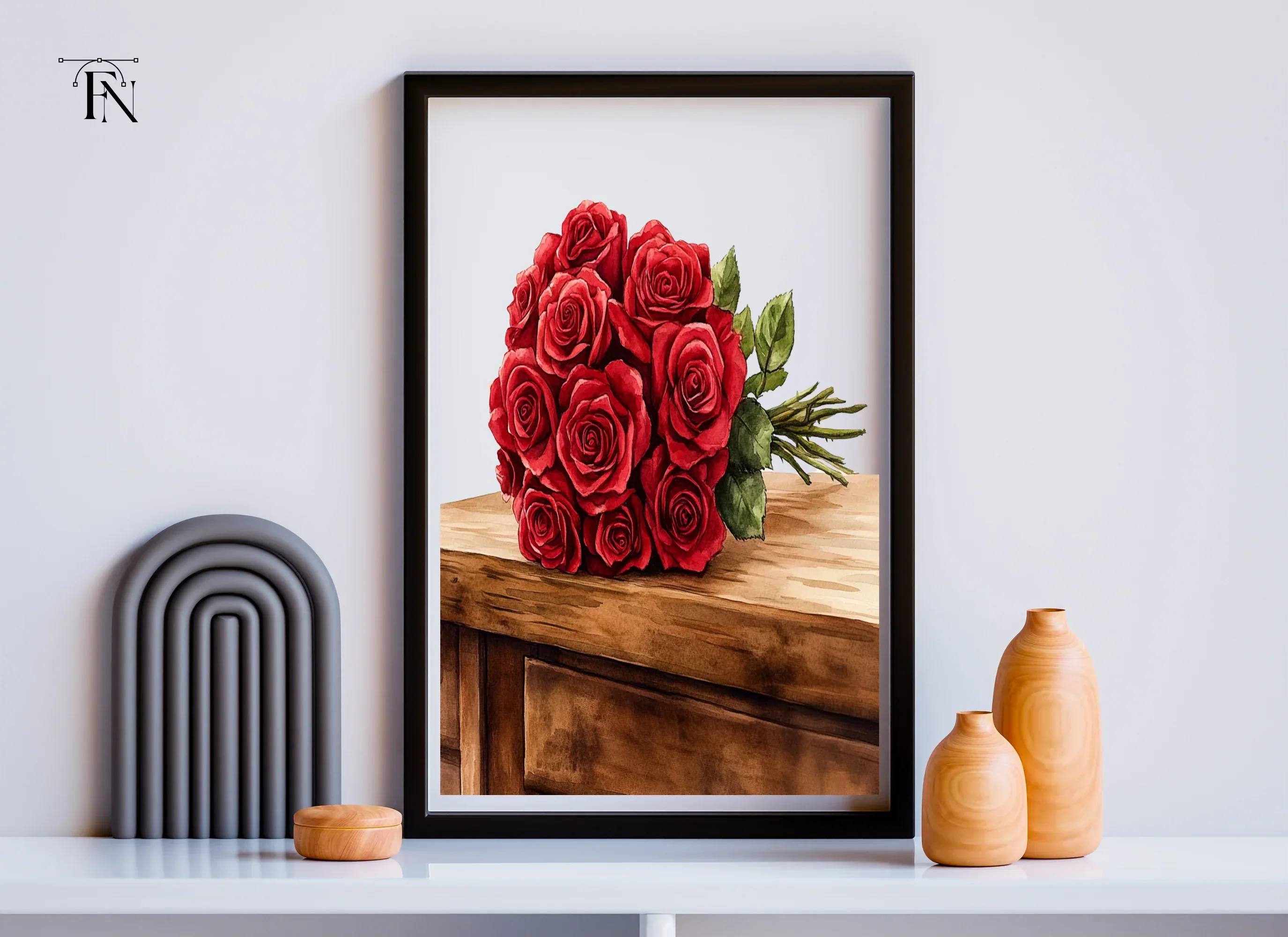 Elegant Red Rose Bouquet Clipart Bundle - Image 3