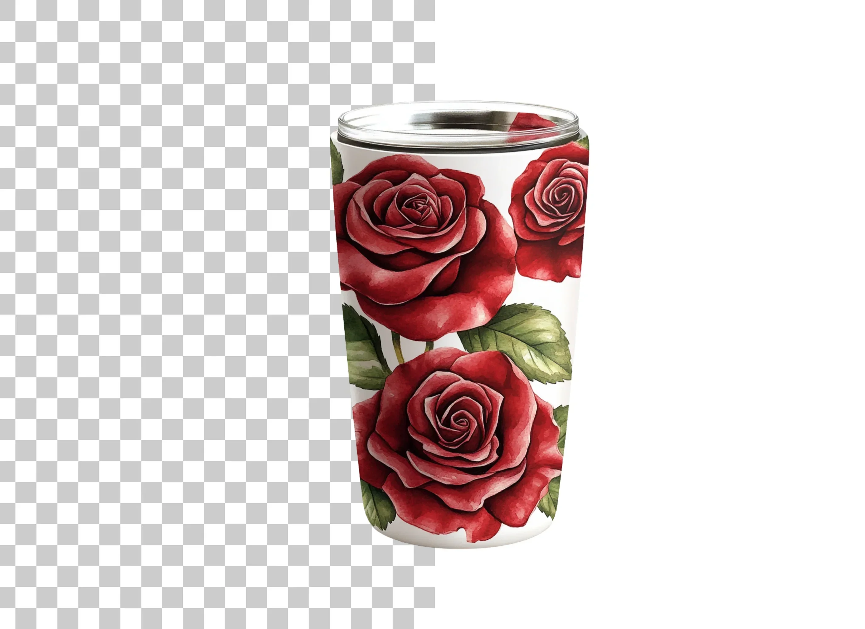 Elegant Red Roses Tumbler Clipart Bundle - Image 2