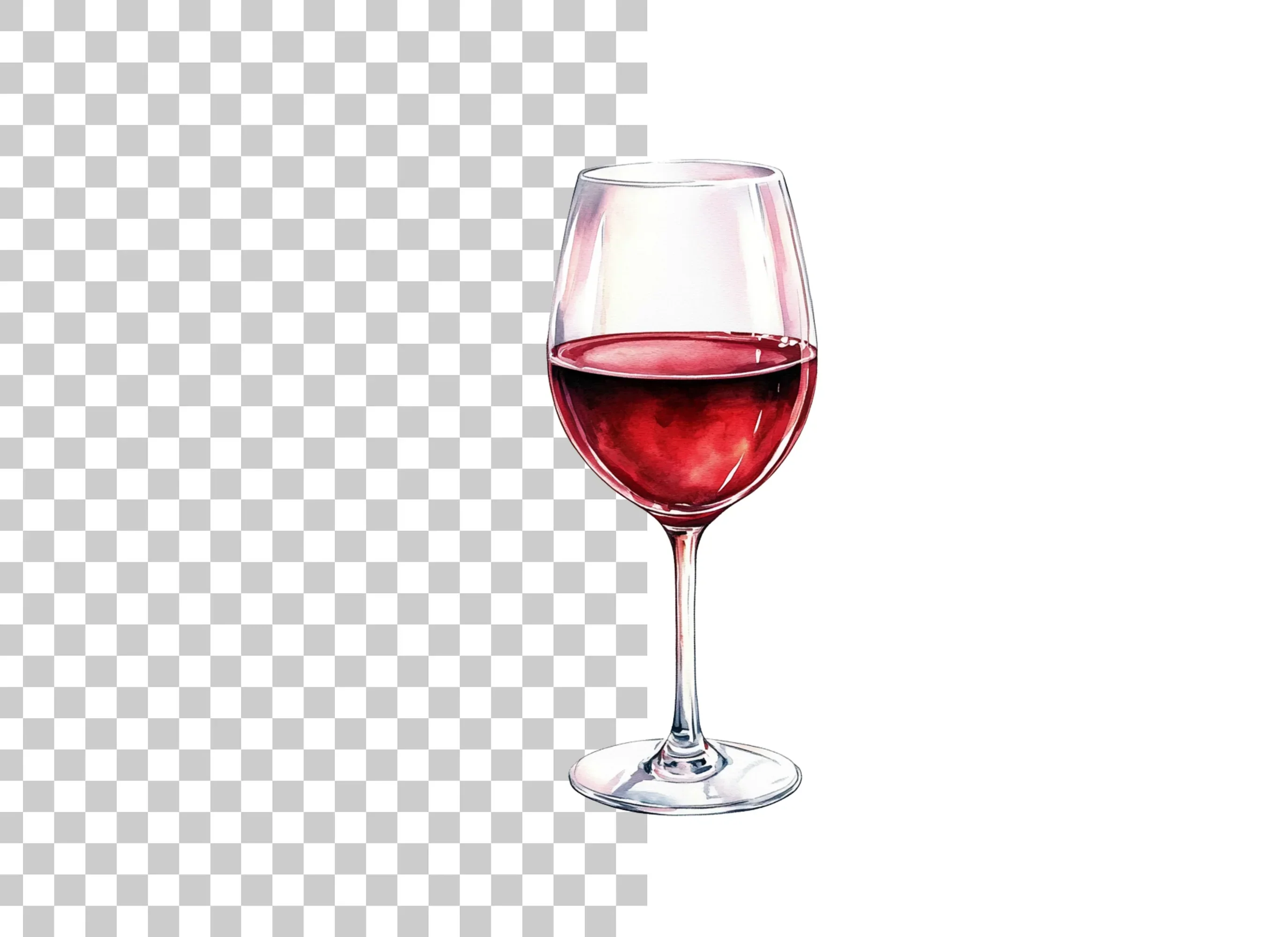 Elegant Red Wine Glasses Clipart Bundle - Image 2