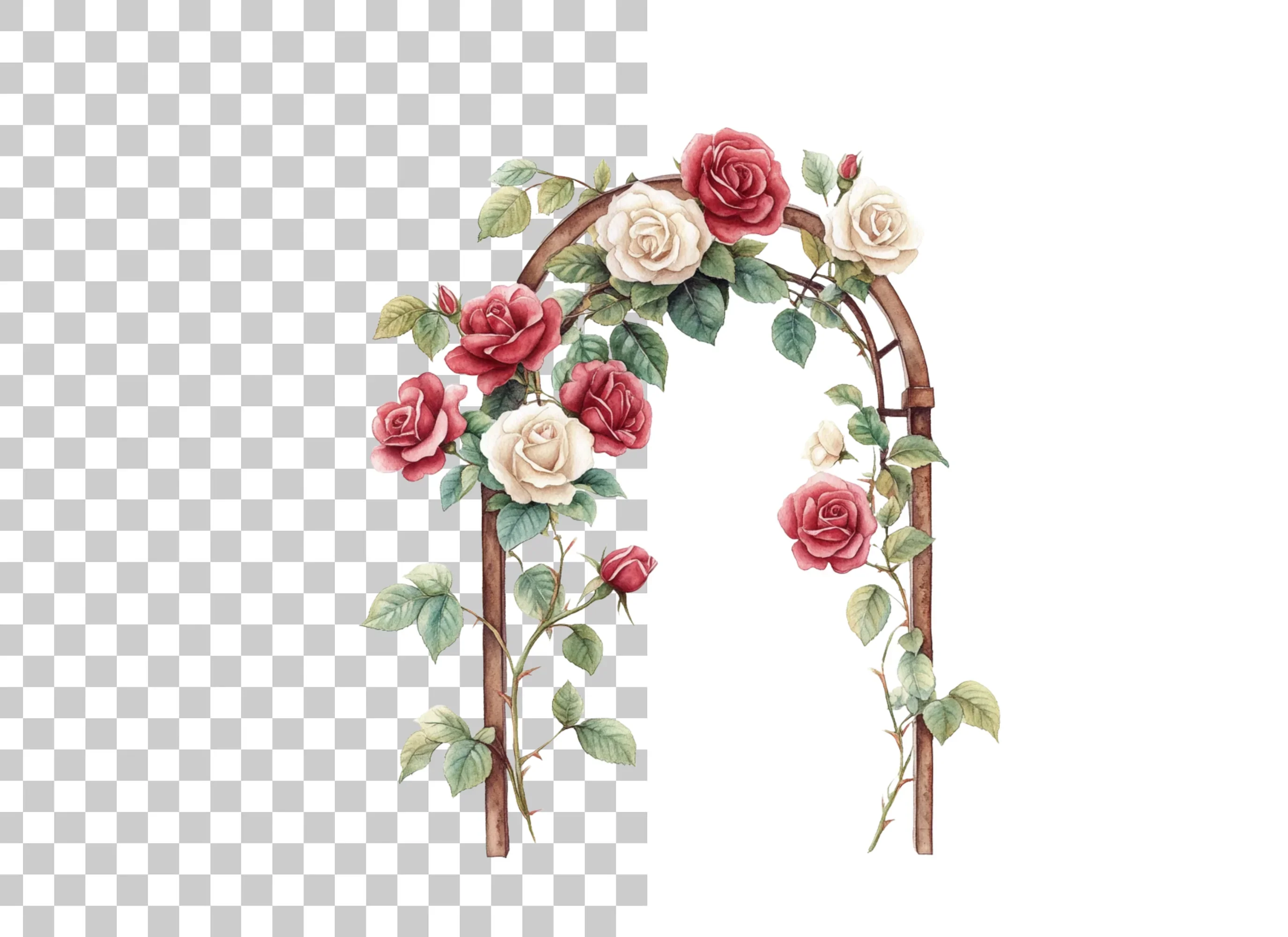 Elegant Rose Archway Clipart Bundle - Image 2
