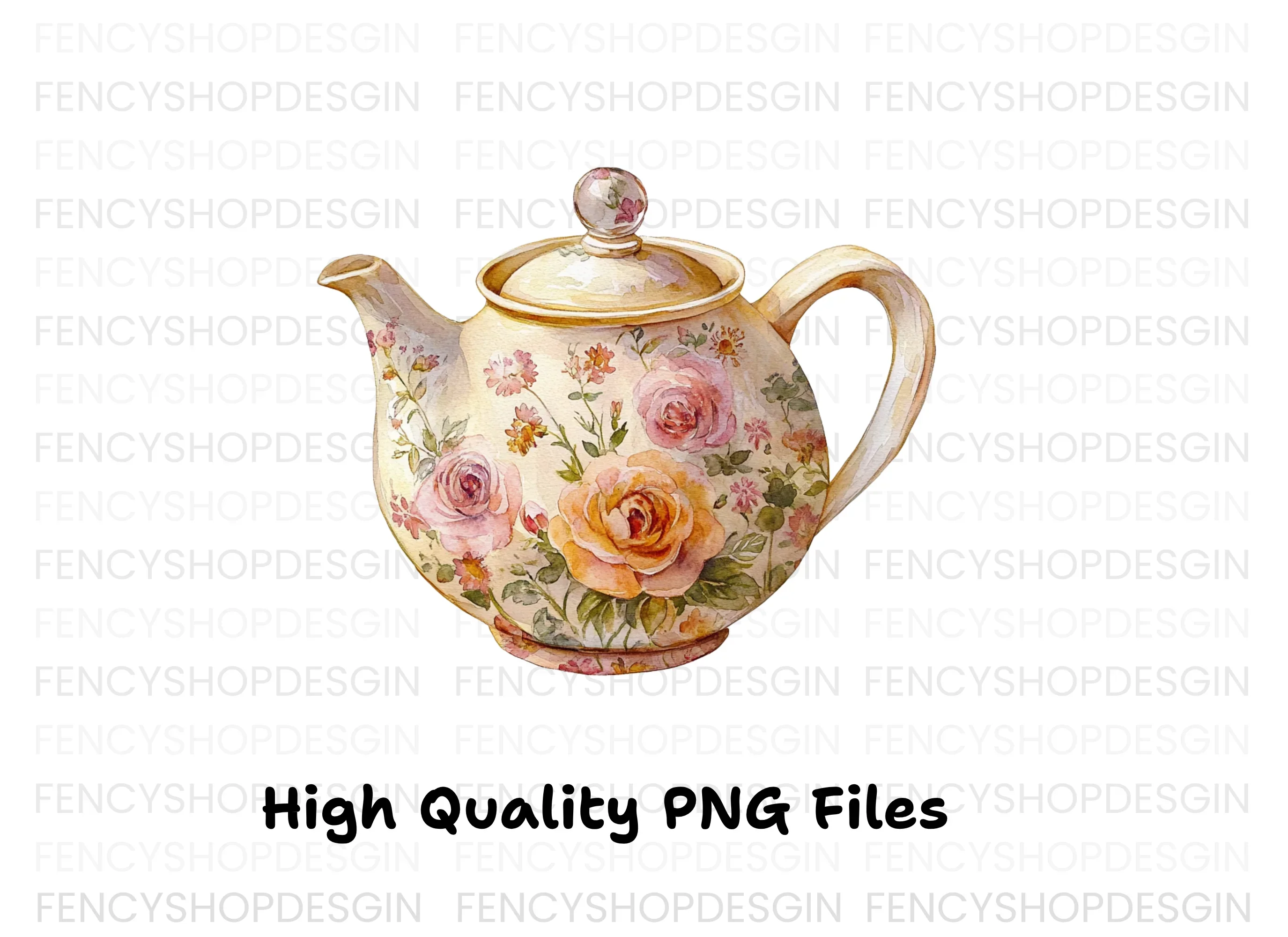 Elegant Rose Teapot Clipart Bundle - Image 2