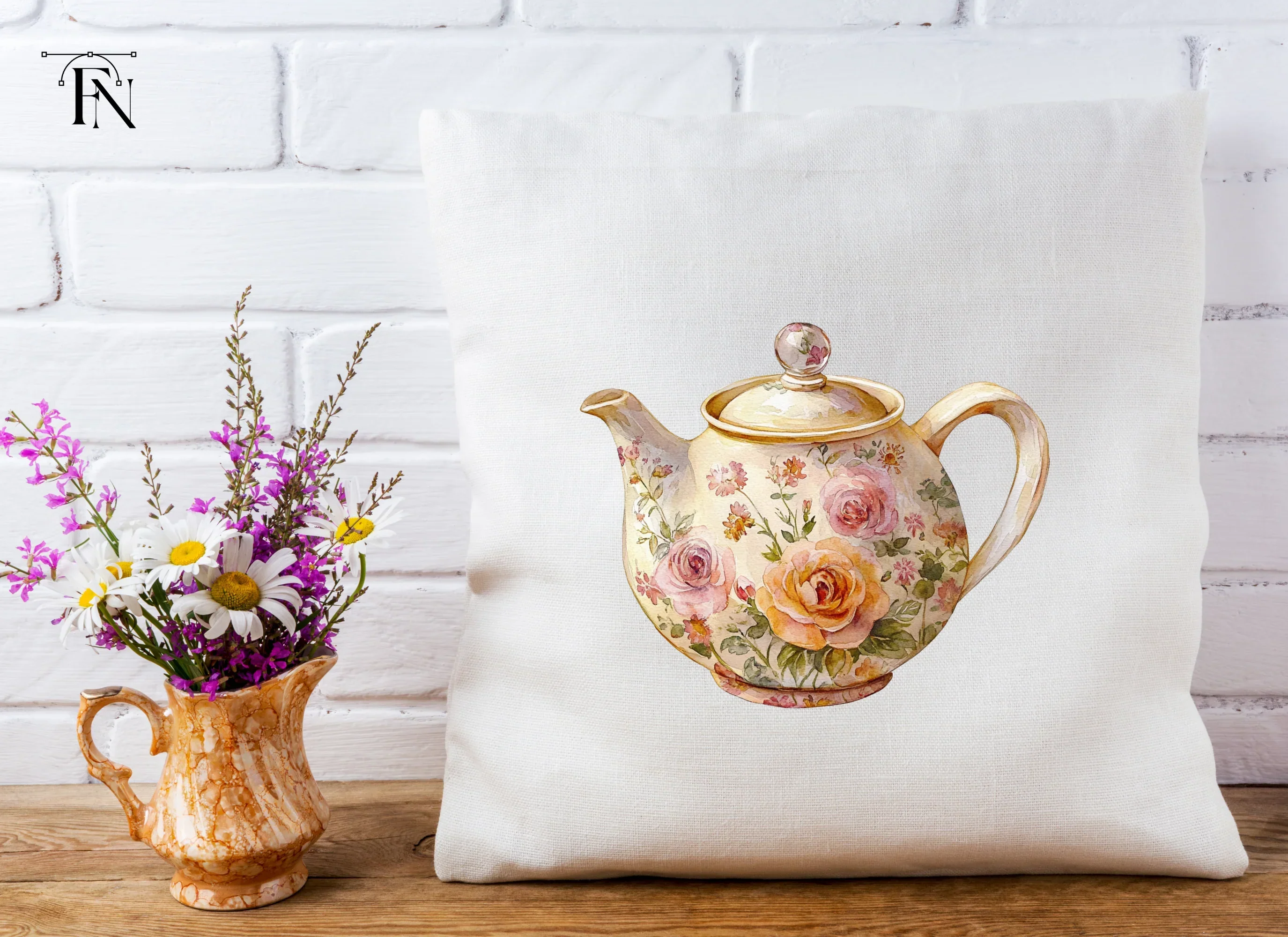 Elegant Rose Teapot Clipart Bundle - Image 4