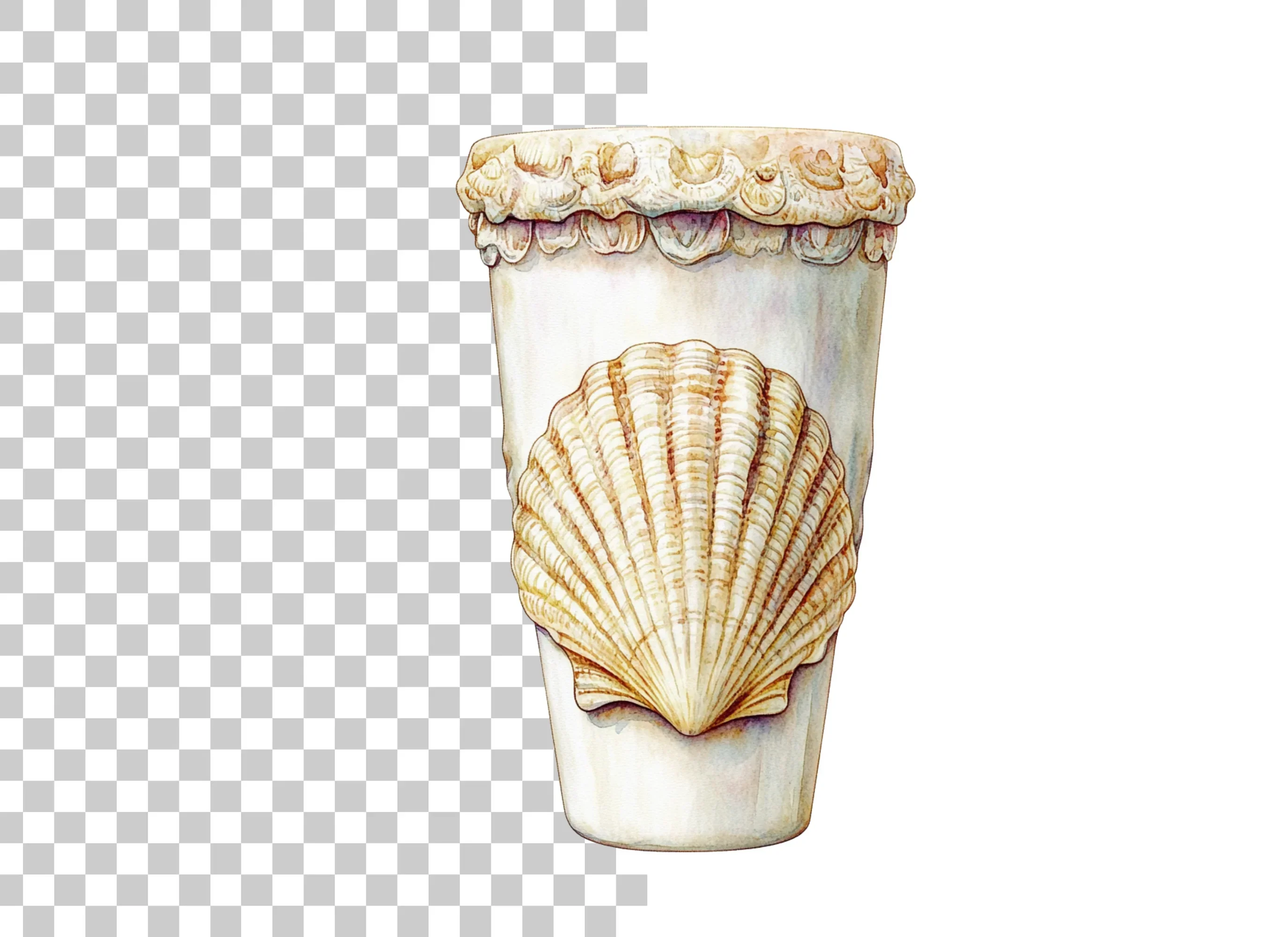 Elegant Seashell Tumbler Clipart Bundle - Image 2