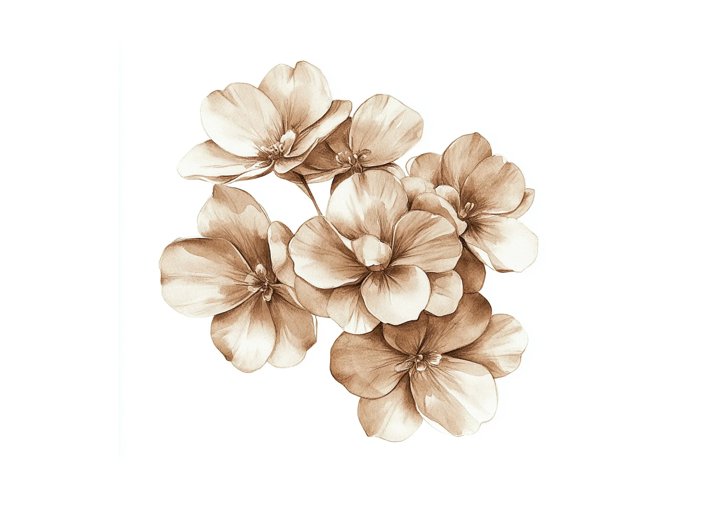 Elegant Sepia Floral Clipart Bundle - Image 2