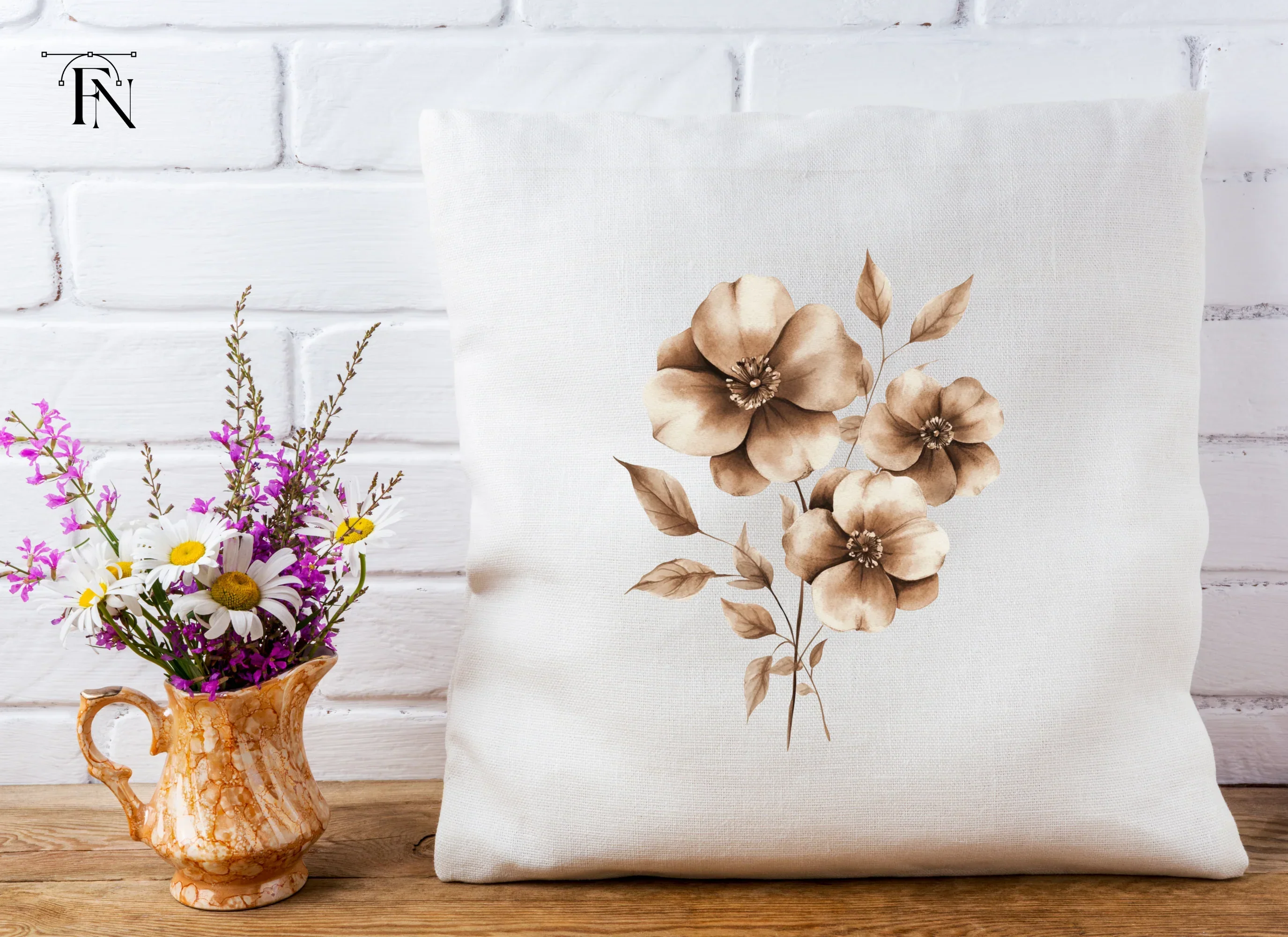 Elegant Sepia Floral Clipart Bundle - Image 5