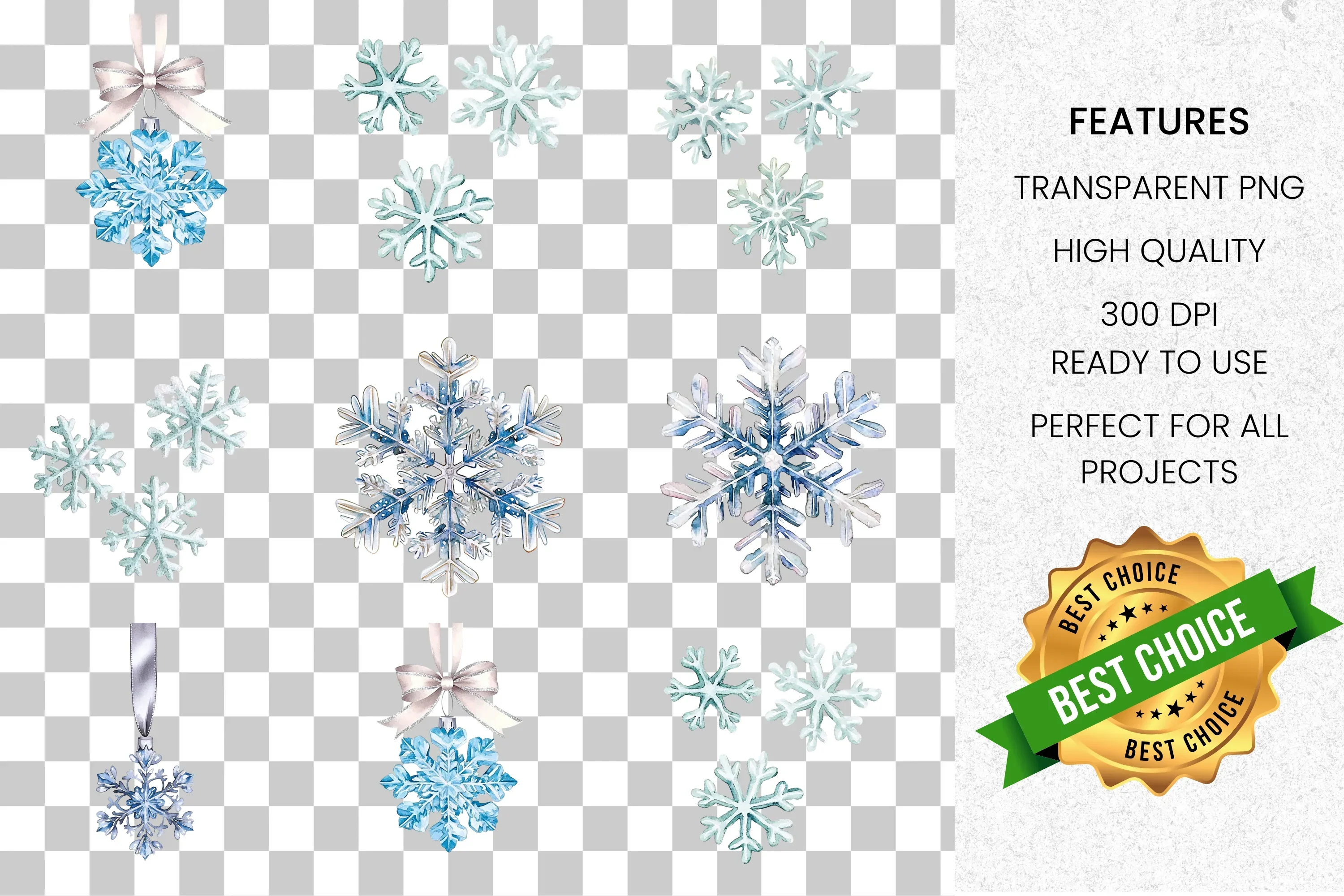 Elegant Snowflake Clipart Bundle - Image 2