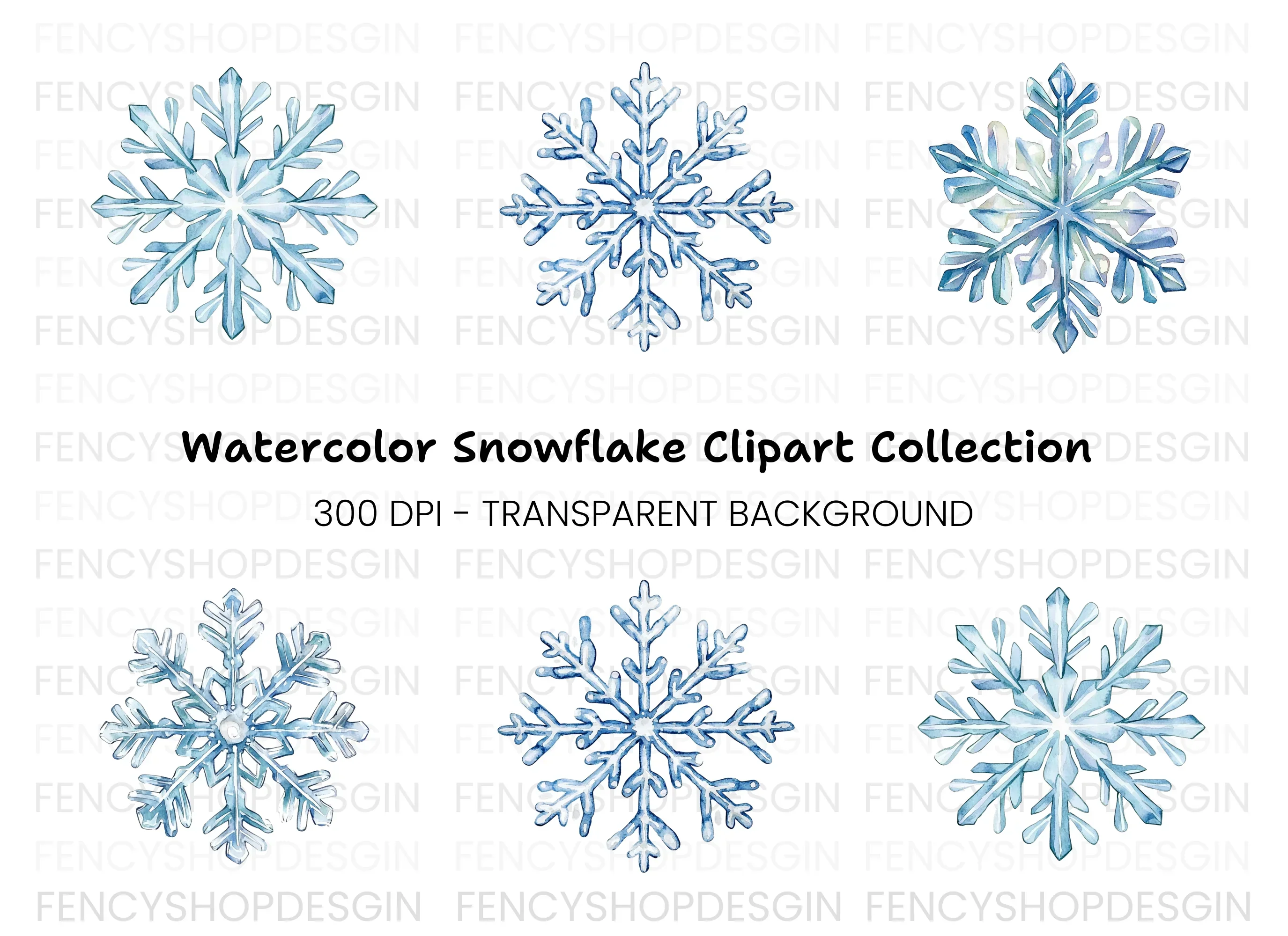 Elegant Snowflake Clipart Bundle