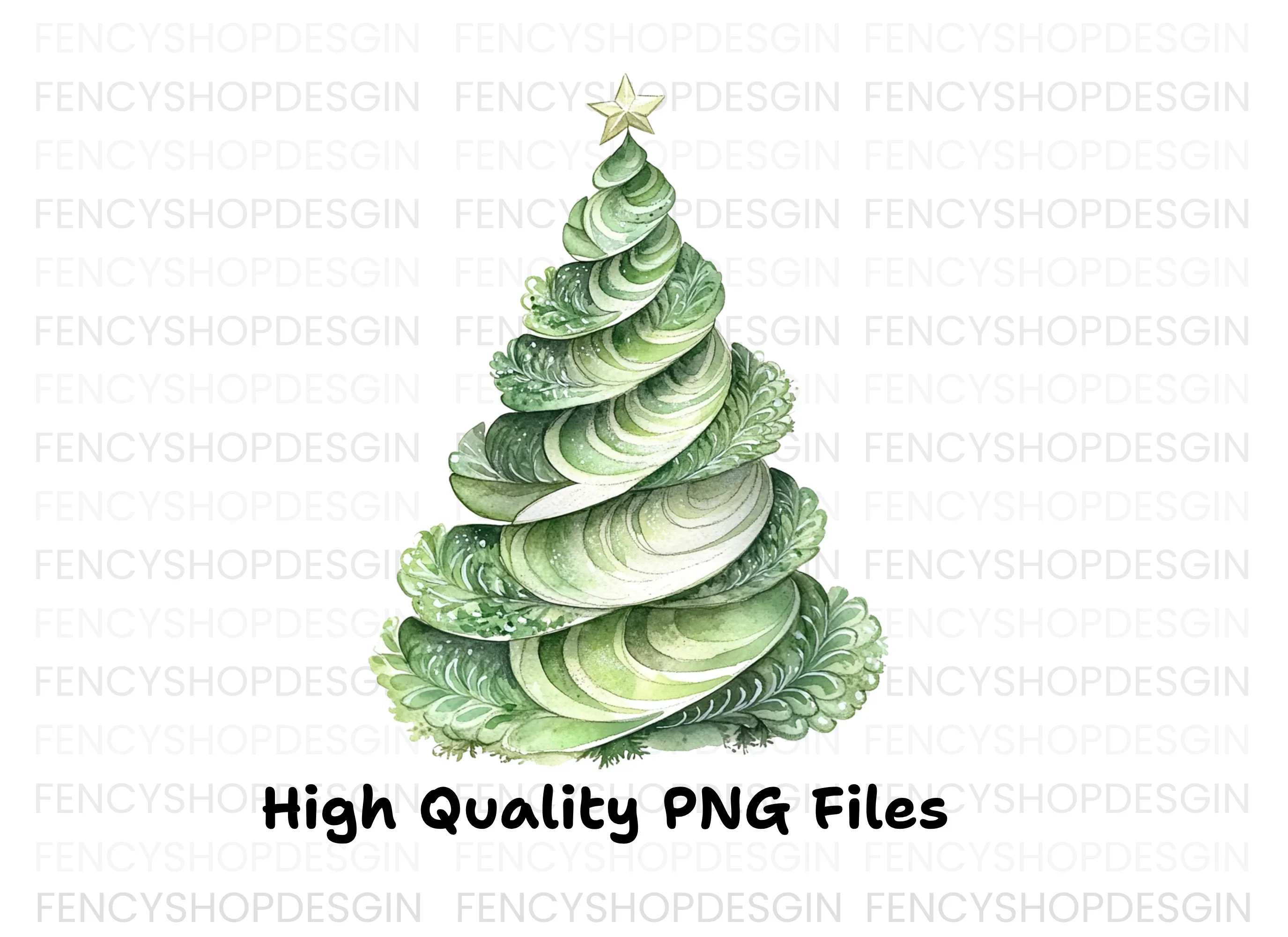 Elegant Spiral Christmas Tree Clipart Bundle - Image 3