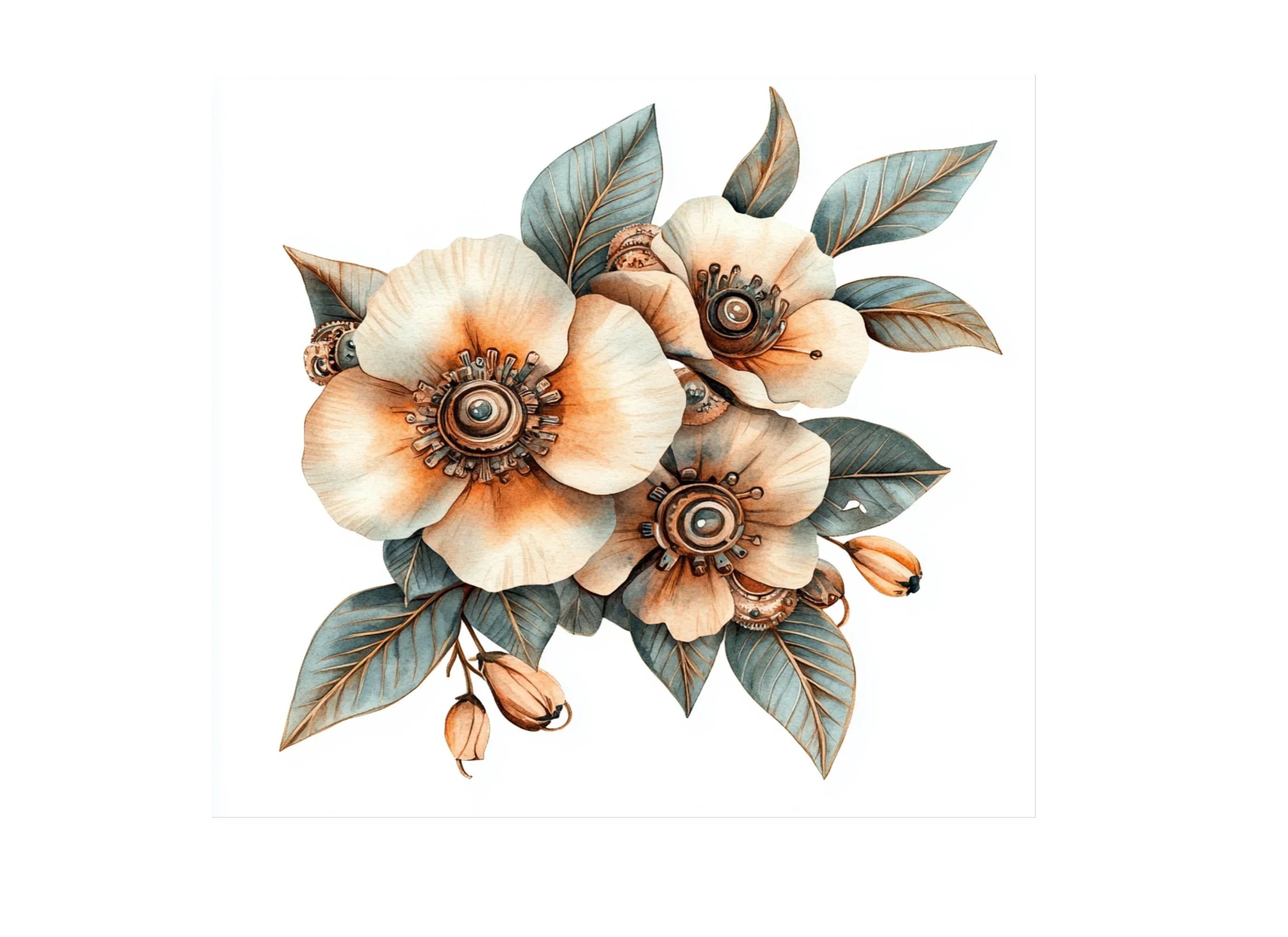 Elegant Steampunk Flower Bouquets Clipart Bundle - Image 2