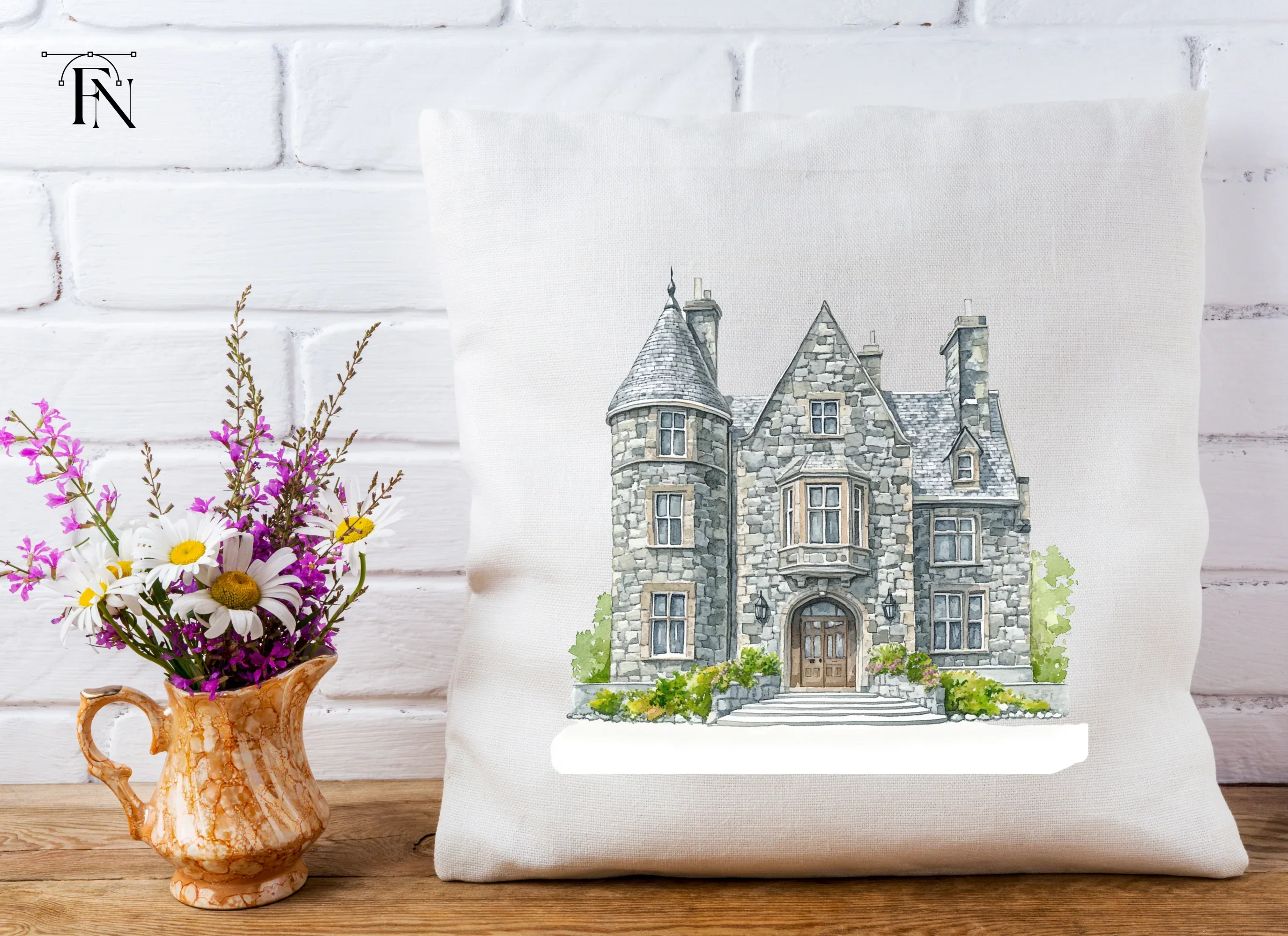 Elegant Stone Manor House Clipart Bundle - Image 5