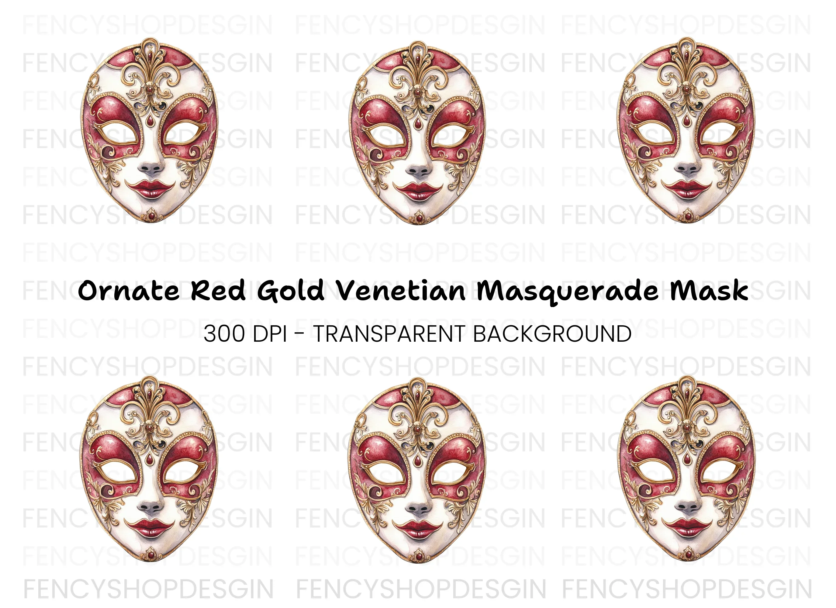 Elegant Venetian Mask Clipart Bundle