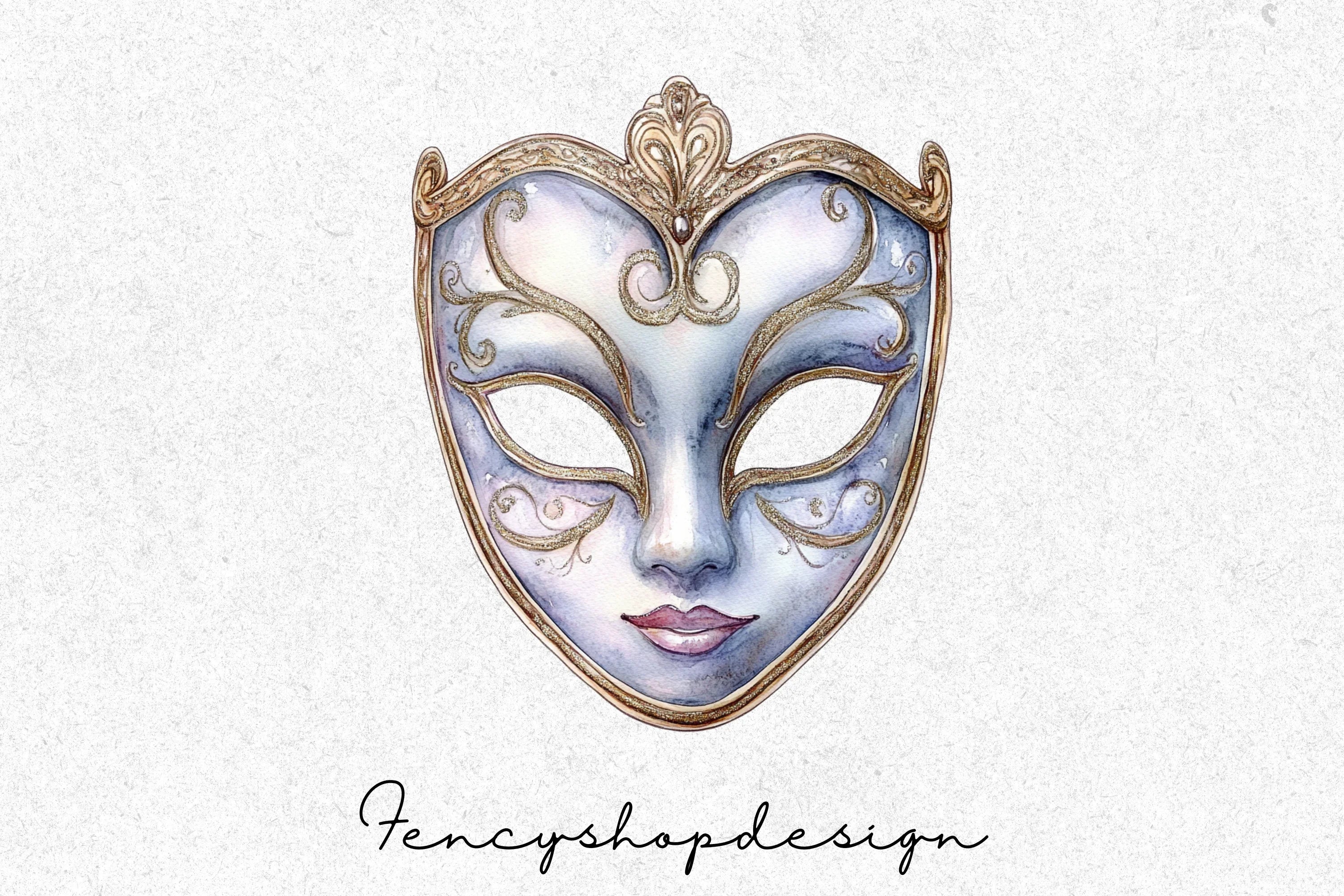 Elegant Venetian Masks Clipart Bundle - Image 5