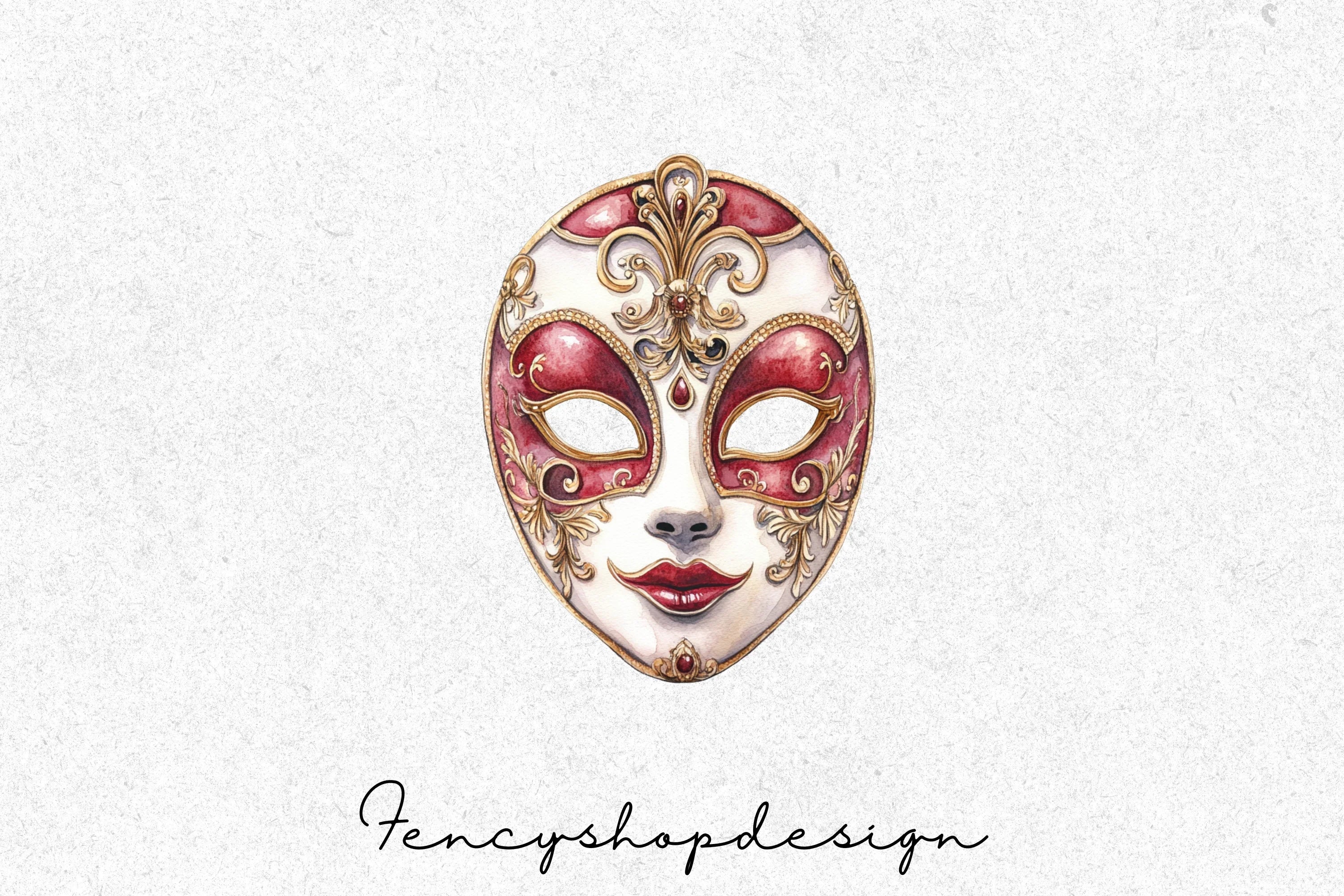 Elegant Venetian Masks Clipart Bundle - Image 6