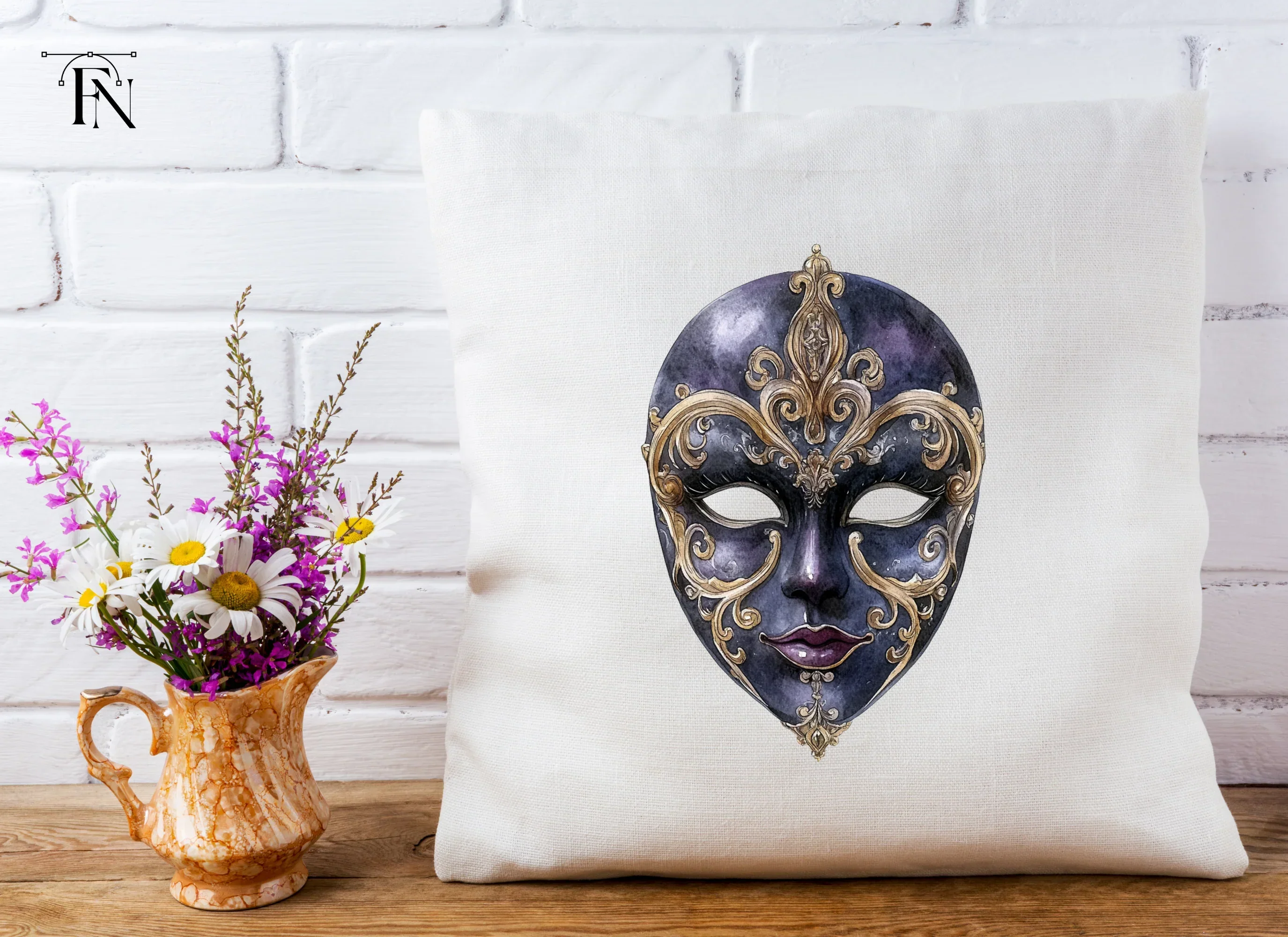 Elegant Venetian Masquerade Masks Clipart Bundle - Image 4