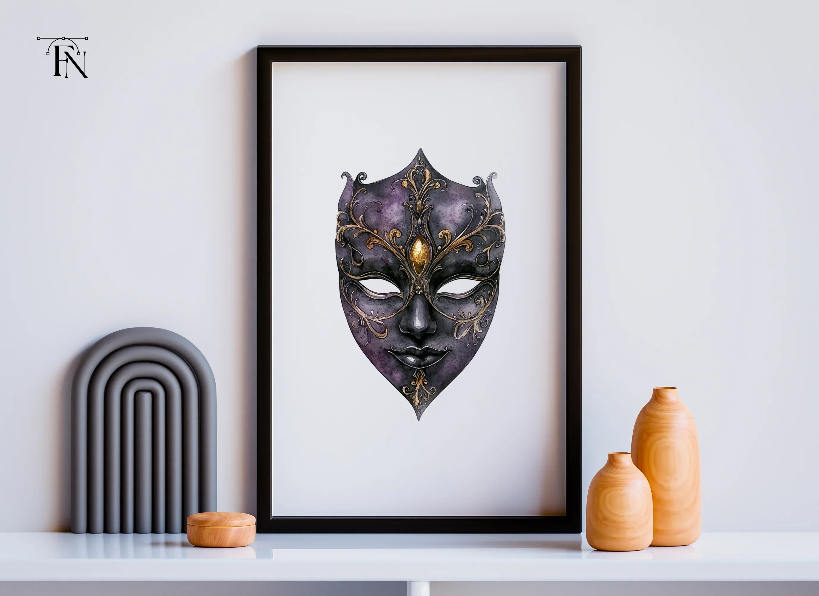 Elegant Venetian Masquerade Masks Clipart Bundle - Image 5